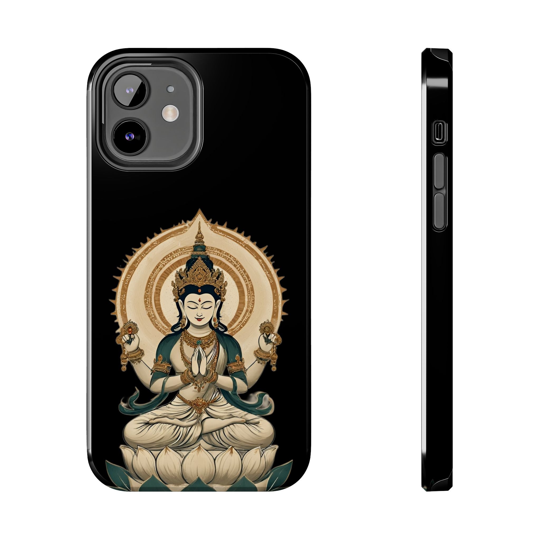Bodhisattva Lotus Tough Phone Case — Protective Buddhist Meditation Phone Cover