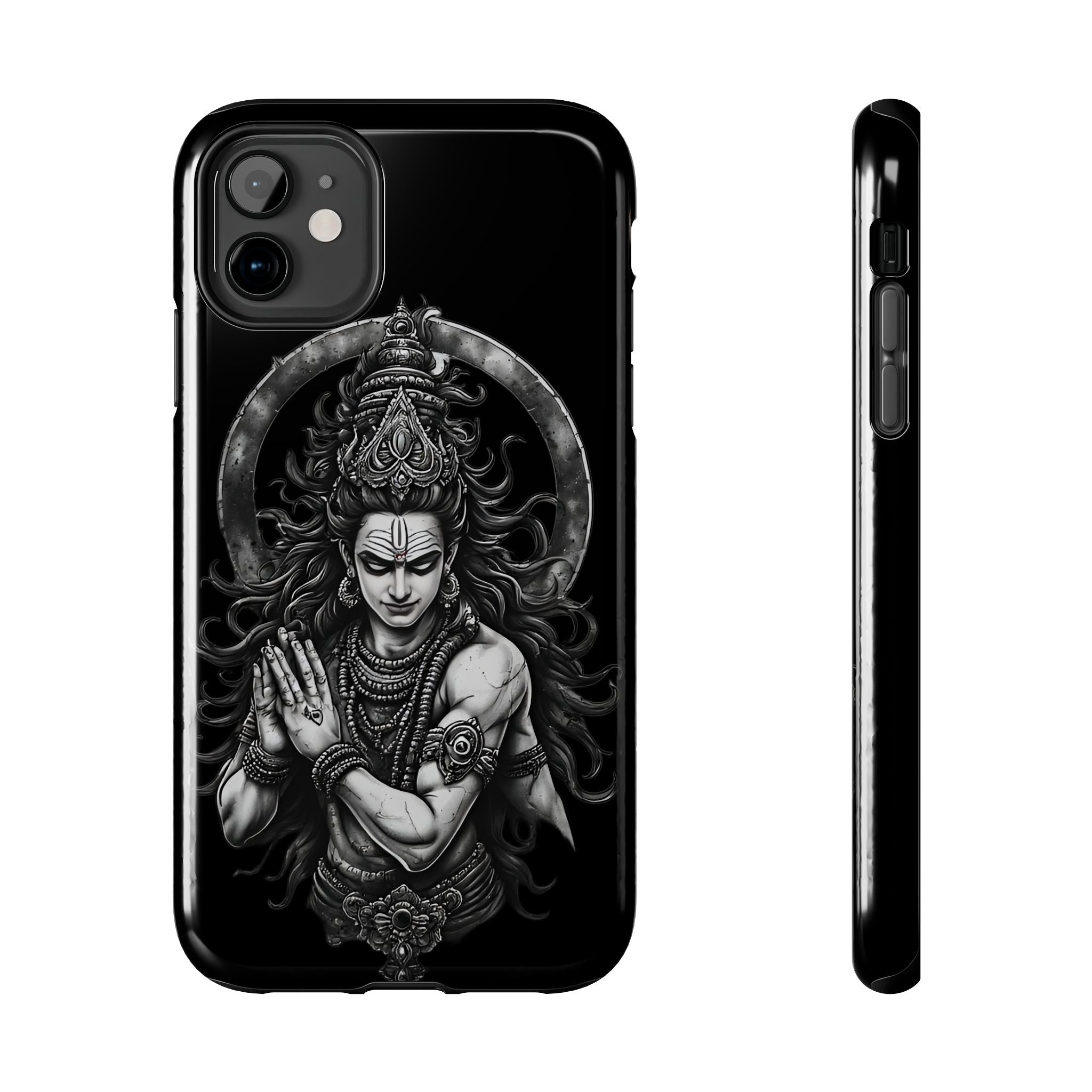 Shiva Tough Phone Case — Black Protective Hindu Deity Design