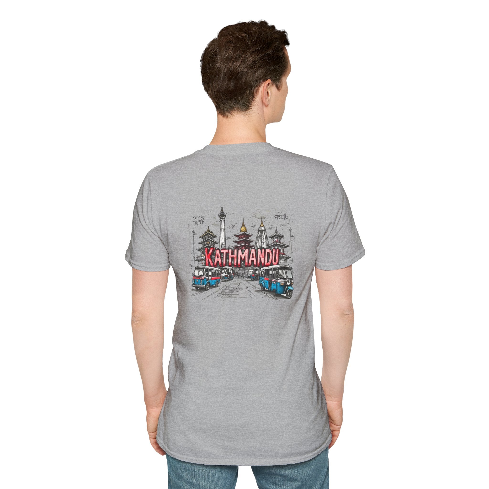 Kathmandu Travel T-Shirt — Nepali Temple & Vintage Jeep Graphic tee