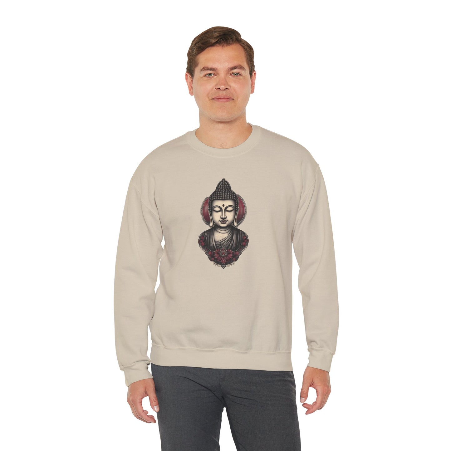 Buddha Lotus Crewneck Sweatshirt — Tranquil Meditation Graphic