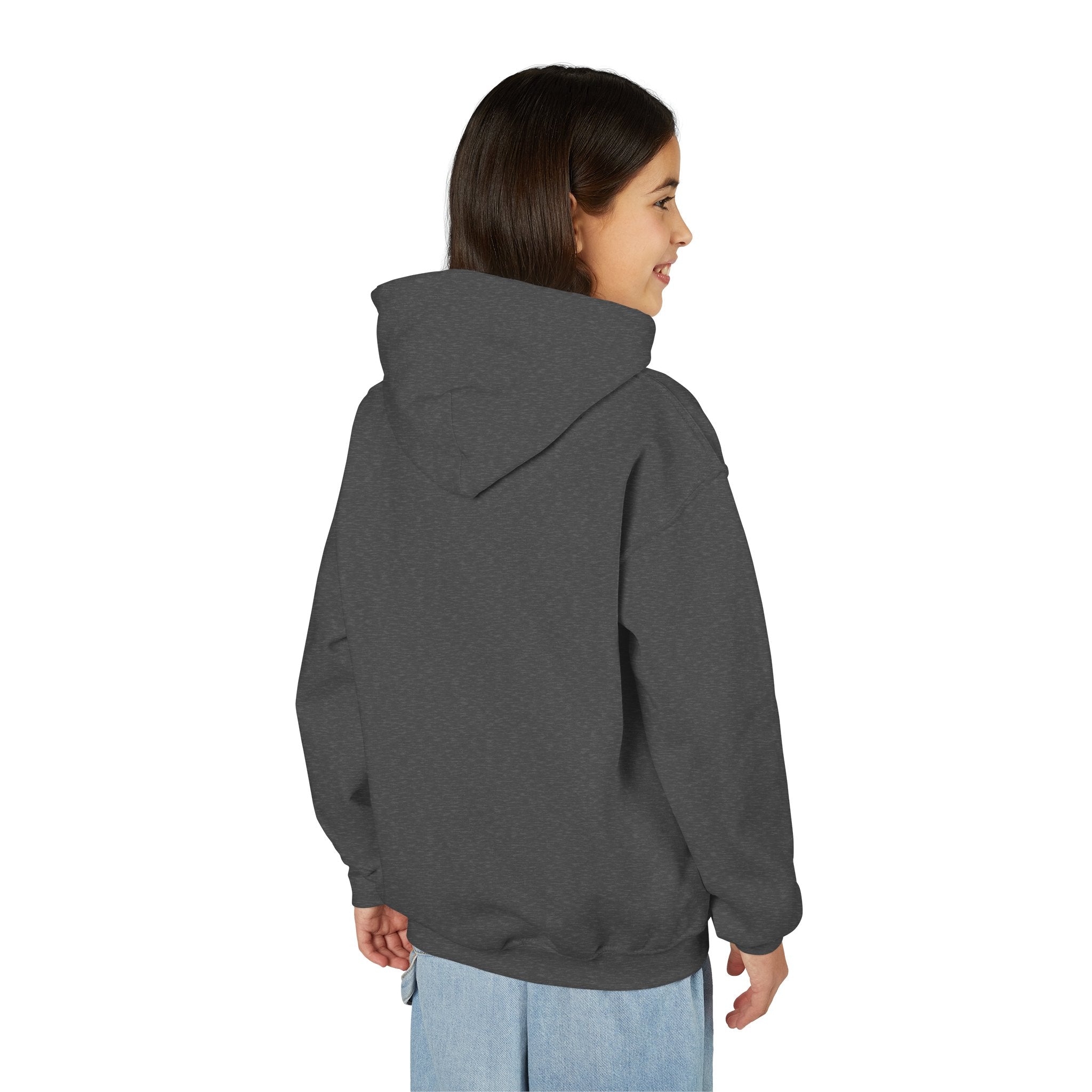 Youth Hoodie — 'Grow Slow, Go Through' Floral Motivational Hooded Sweatshirt