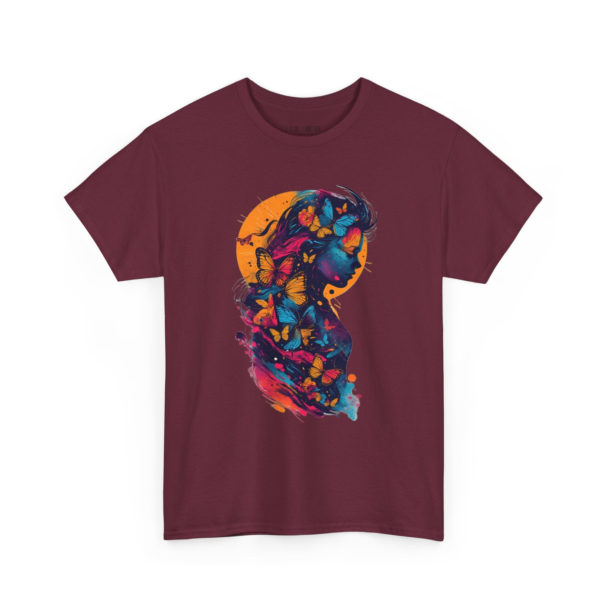 Butterfly Silhouette Graphic Tee — Colorful Maternity Profile Design
