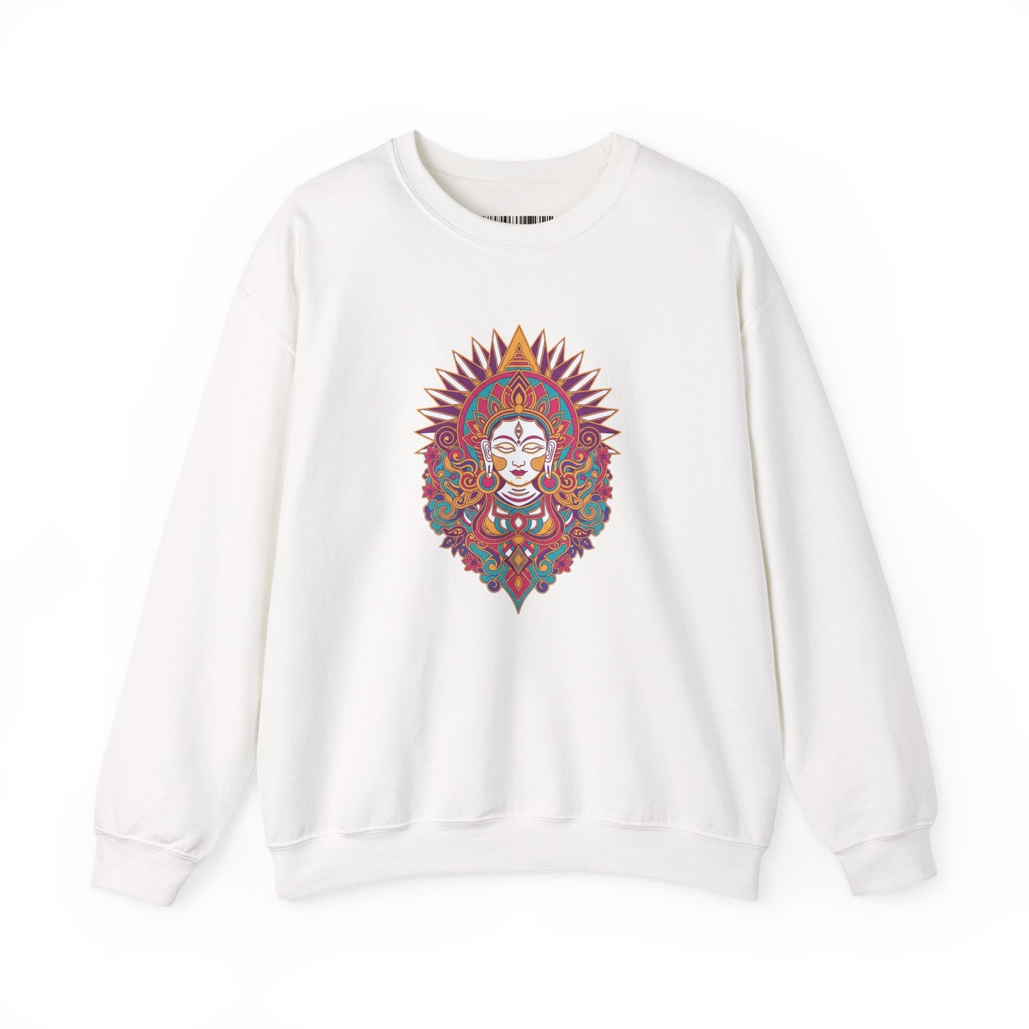 Crewneck Sweatshirt — Colorful Mandala Goddess Graphic