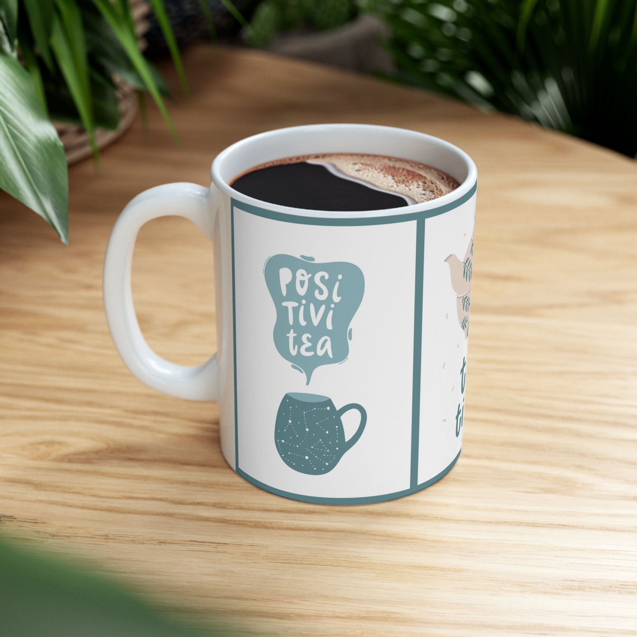 Ceramic Tea Time Mug, Cozy Coffee Cup, Perfect Gift for Tea Lovers, Unique Kitchen Decor, Cute Beverage Container