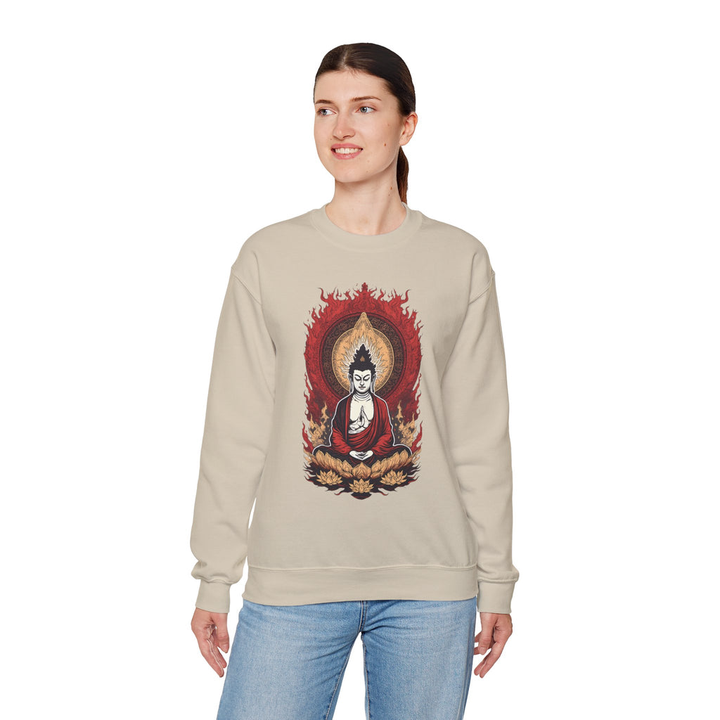 Buddha Lotus Flame Crewneck Sweatshirt