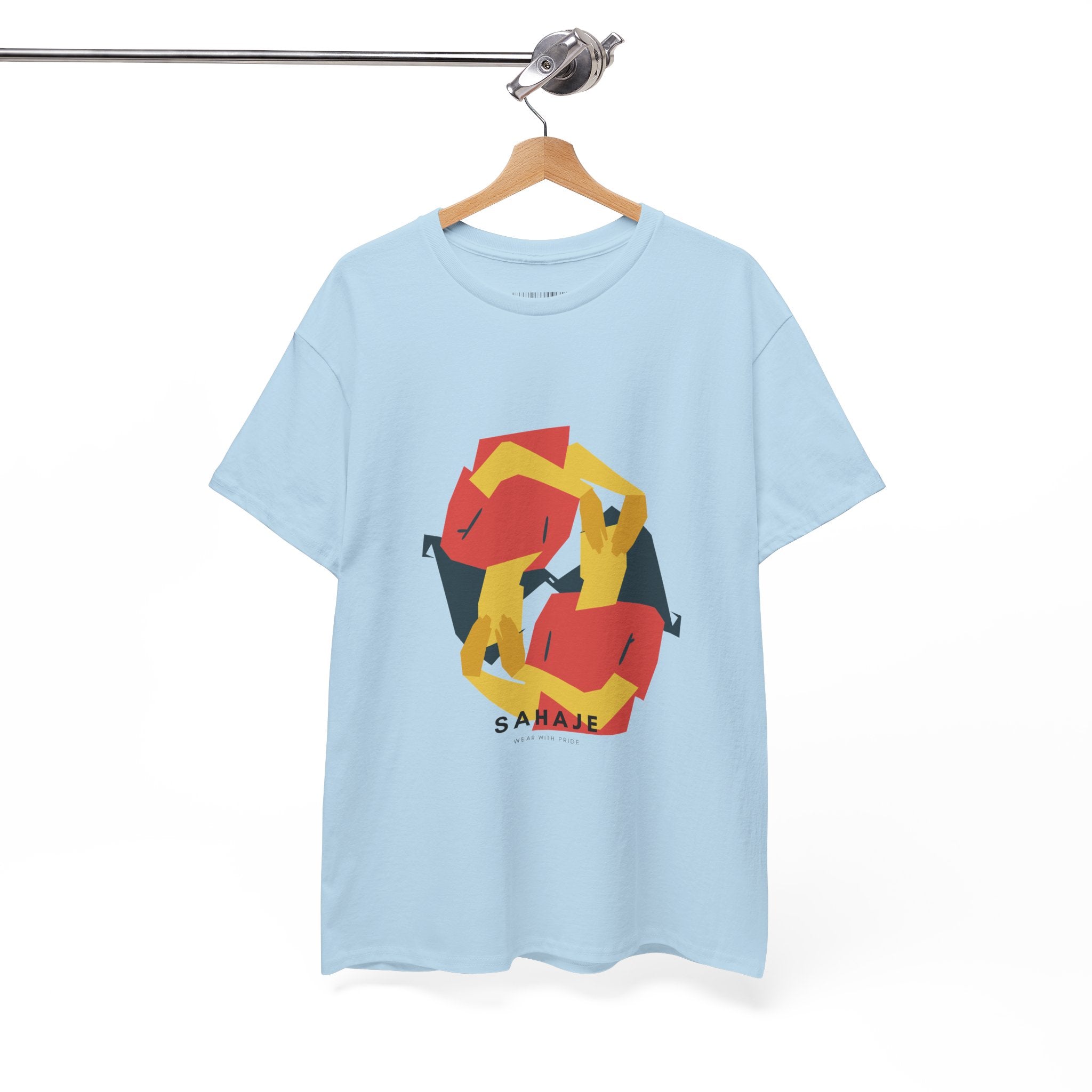Geometric Fox Tee — Stylized Red & Yellow Fox Illustration T-Shirt