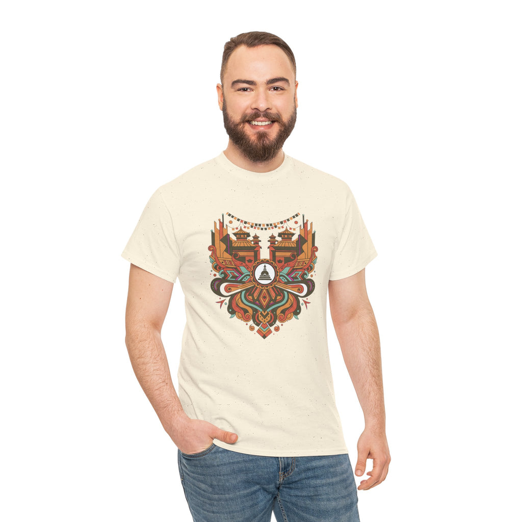 Mandala Cityscape Tee — Boho Urban Art Graphic T-Shirt