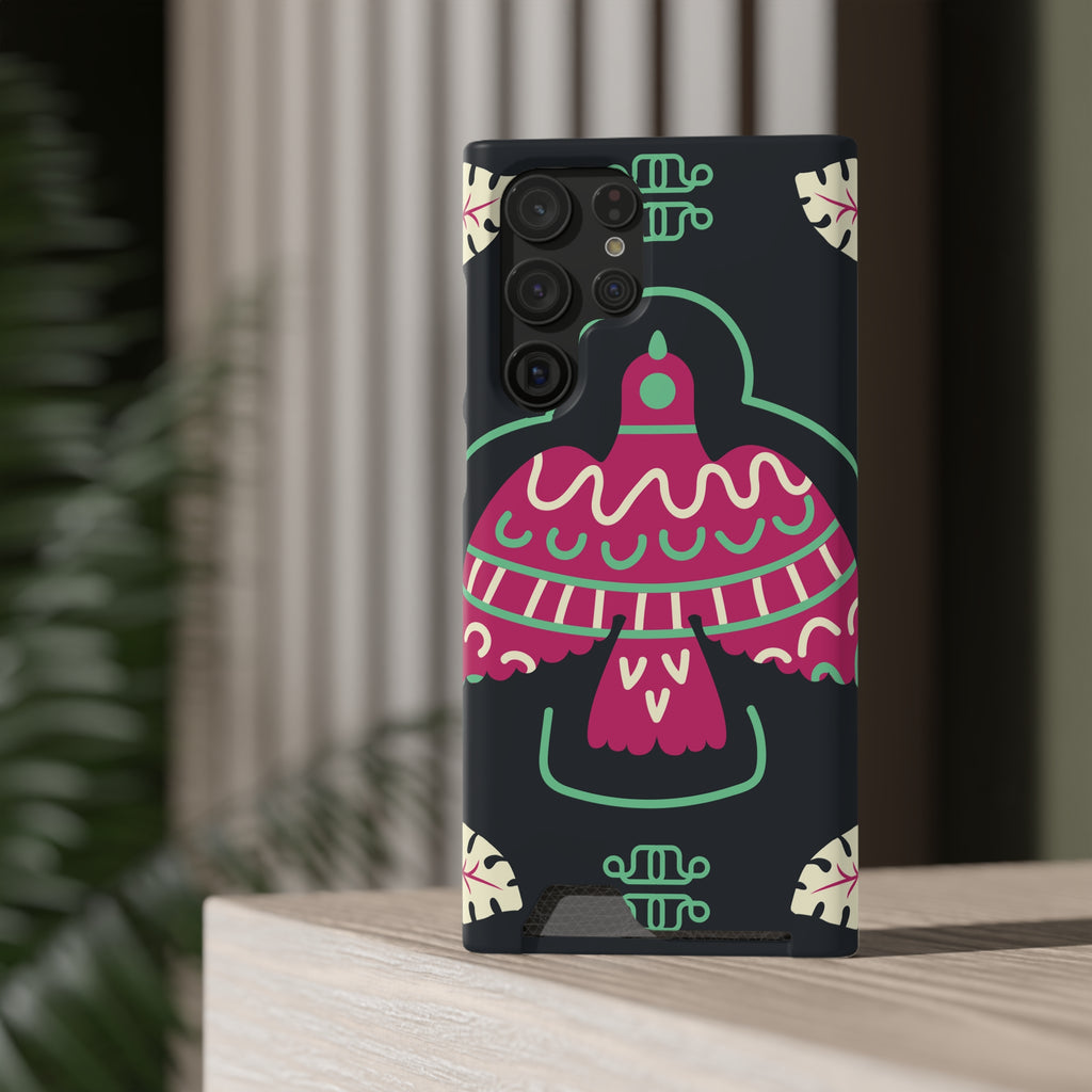 Vibrant Phone Case with Card Holder, Stylish Phone Accessory, Colorful Gift for Her, Boho Phone Cover, Trendy Mobile Case