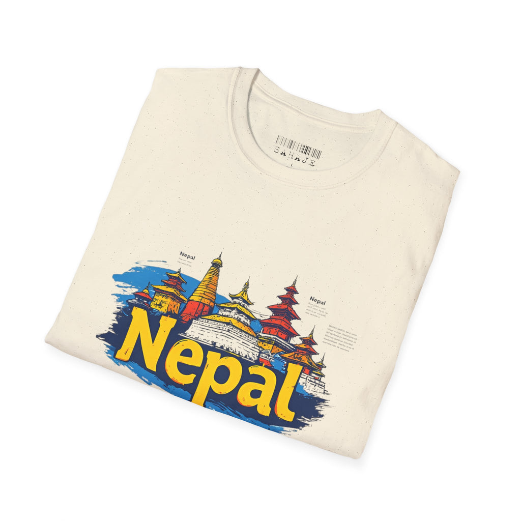 Nepal Temple Skyline T-Shirt – Nepali Cultural Heritage Graphic Tee, Travel & Spiritual Design