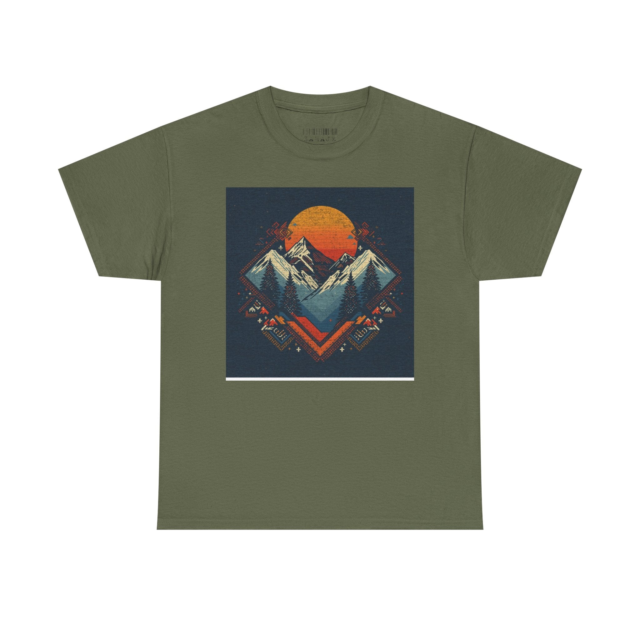 Mountain Sunset Graphic Tee — Vintage Retro Outdoor Nature T-Shirt