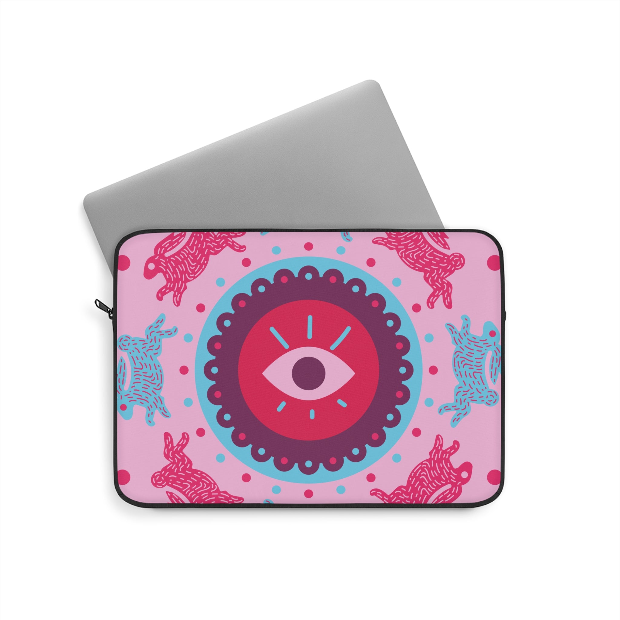 Bohemian Laptop Sleeve with Eye and Rabbit Design, Colorful Tech Accessory, Stylish Gift for Students, Vibrant Workstation Decor, [...]