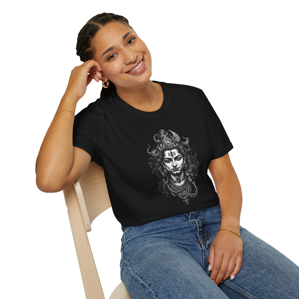 Shiva Portrait T‑Shirt — Hindu Deity Graphic Tee (Meditation, Yoga & Spiritual Wear)