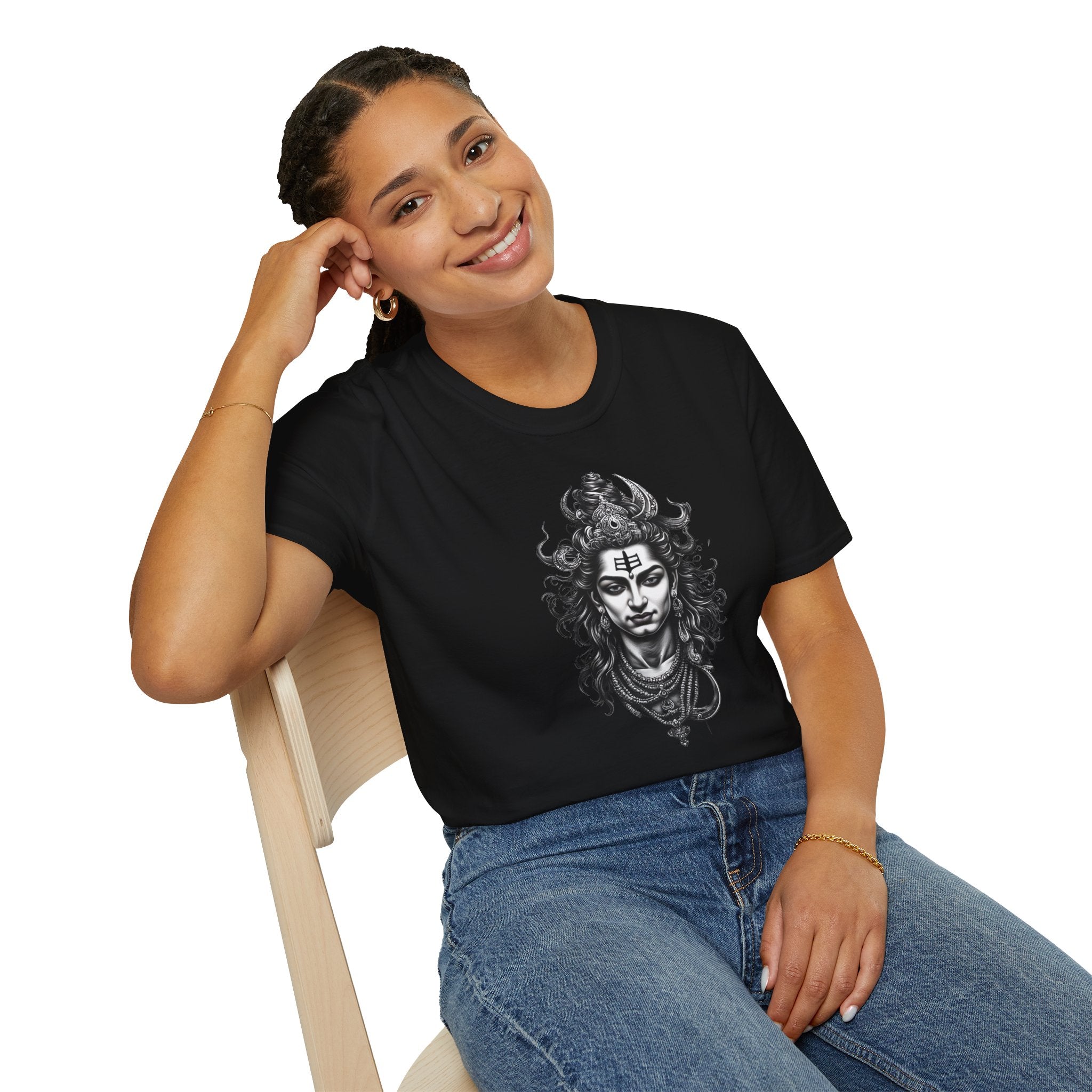 Shiva Portrait T‑Shirt — Hindu Deity Graphic Tee (Meditation, Yoga & Spiritual Wear)