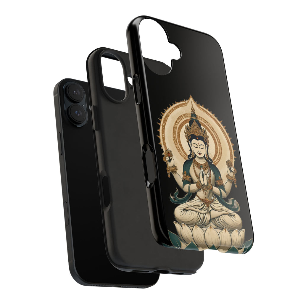 Bodhisattva Lotus Tough Phone Case — Protective Buddhist Meditation Phone Cover
