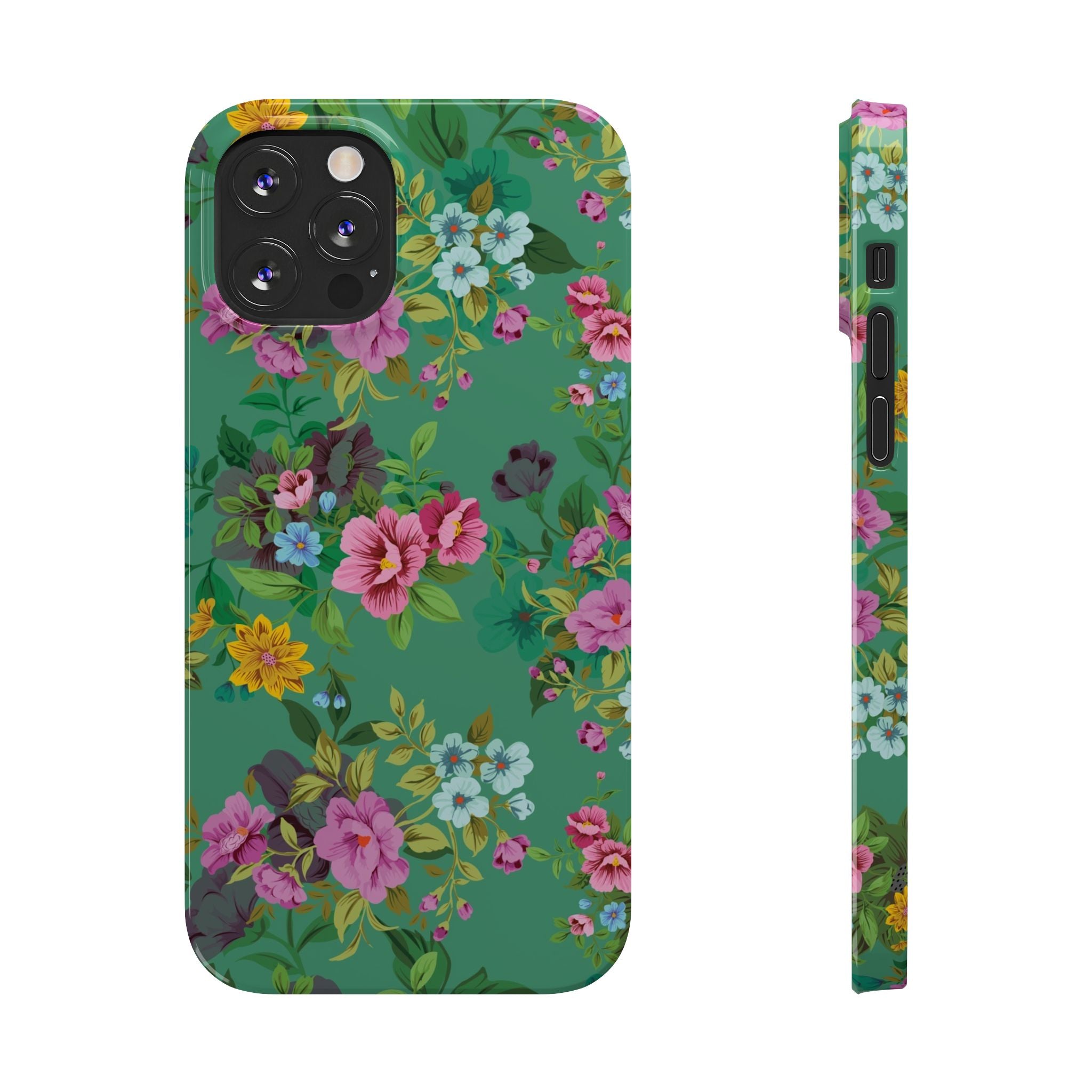 Floral Slim Phone Case - Cute Botanical Design, Gift for Spring, Nature Lovers, Customizable Phone Cover, Trendy Accessories, Flower Power