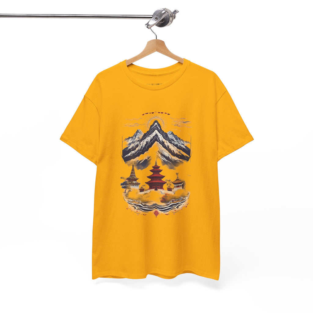 Japanese Mountain Pagoda T-Shirt — Zen Temple Landscape Tee