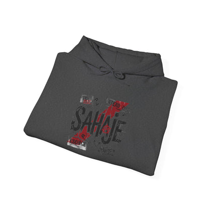 Sahaje Graphic Hoodie – Distressed Vintage Script Pullover