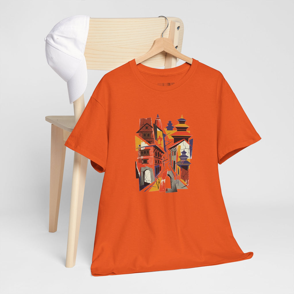 Cityscape Abstract Tee — Colorful Urban Architecture Graphic T‑Shirt