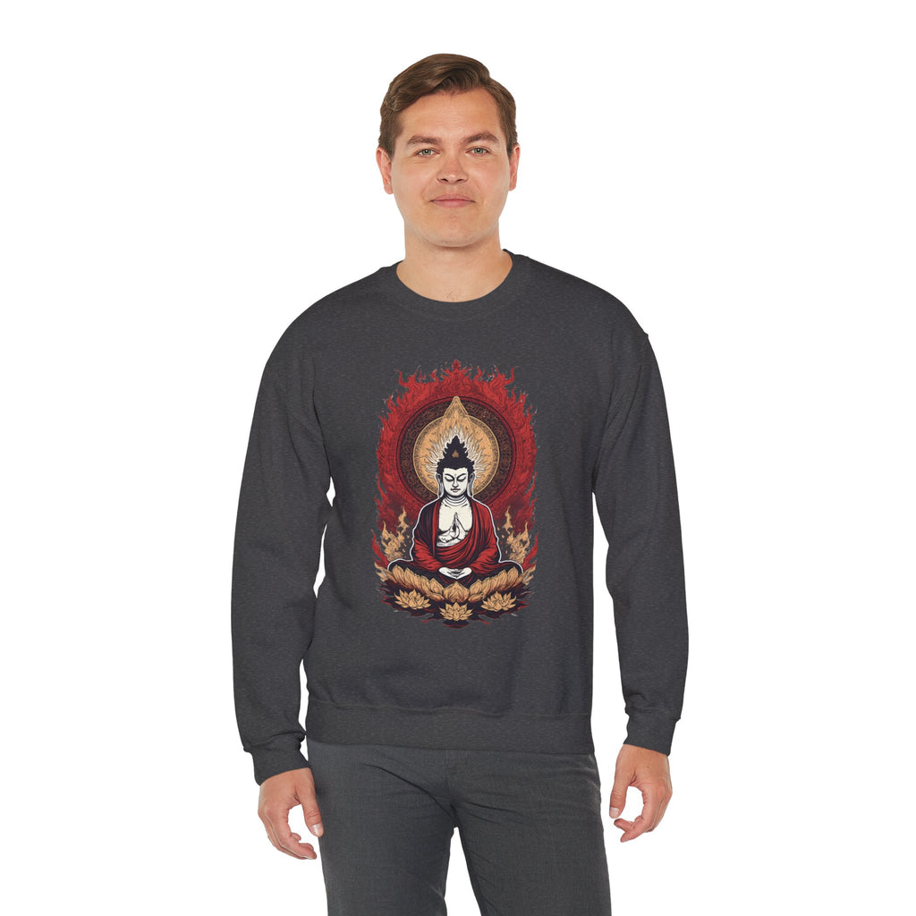 Buddha Lotus Flame Crewneck Sweatshirt
