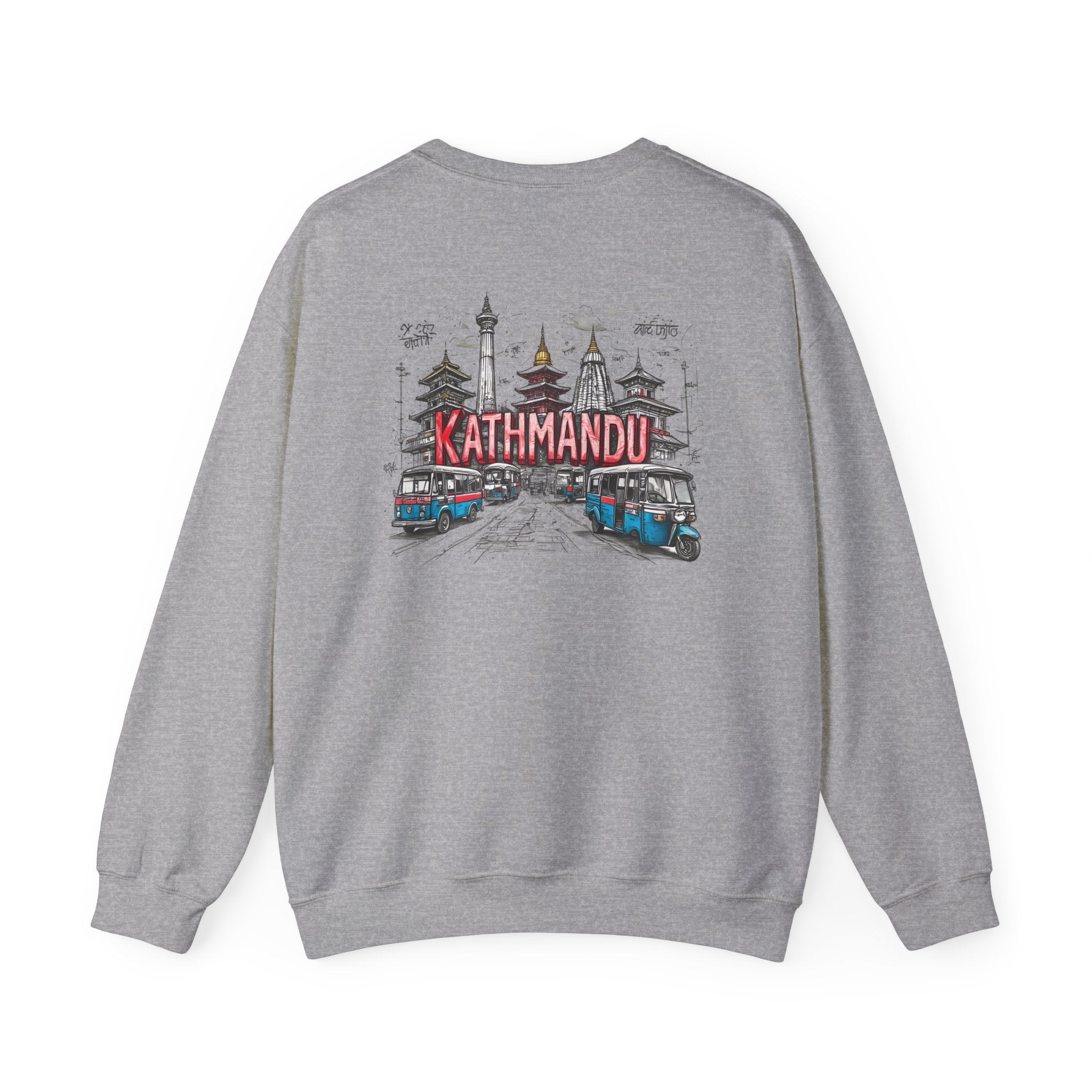 Kathmandu Crewneck Sweatshirt — Nepal Travel Graphic Pullover