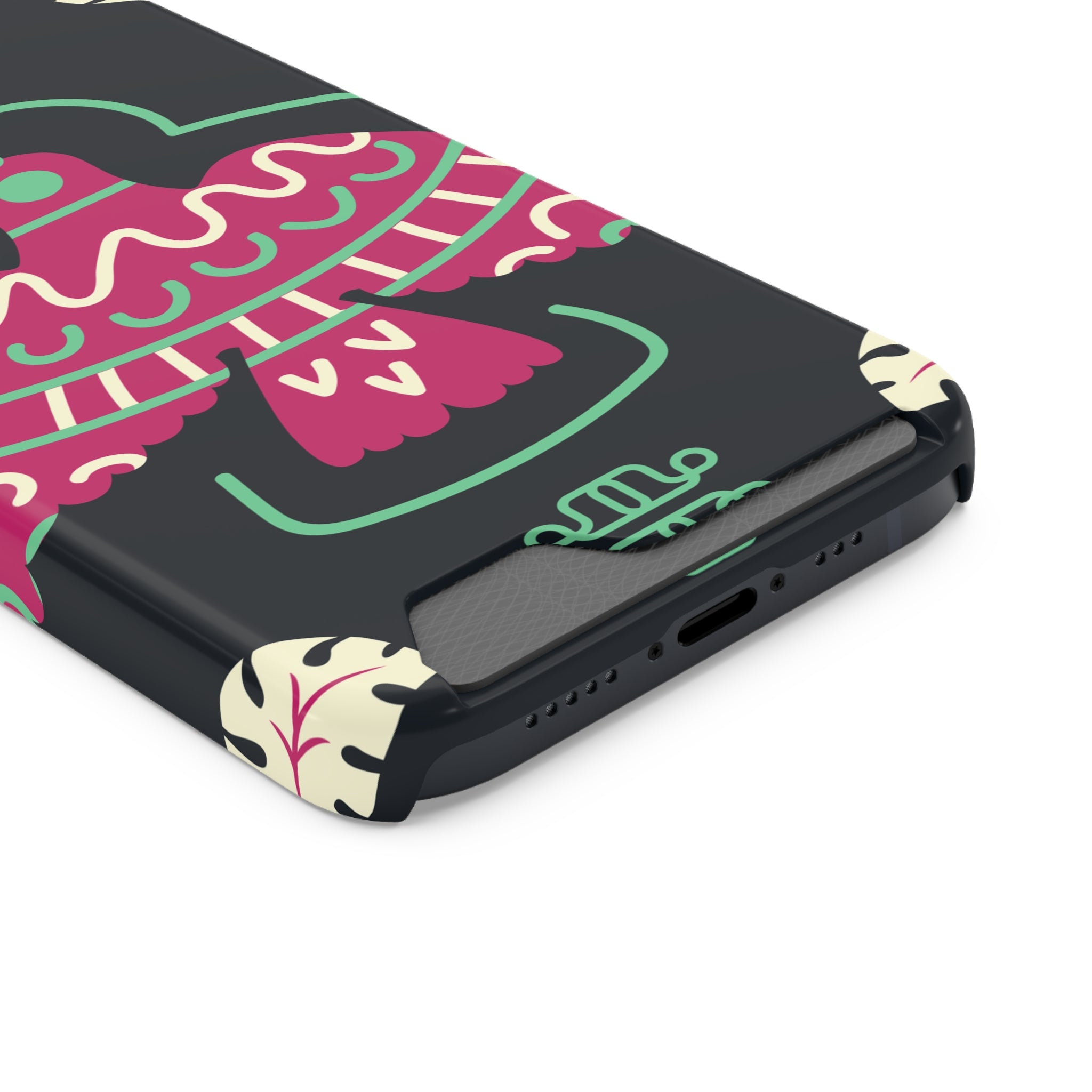 Vibrant Phone Case with Card Holder, Stylish Phone Accessory, Colorful Gift for Her, Boho Phone Cover, Trendy Mobile Case