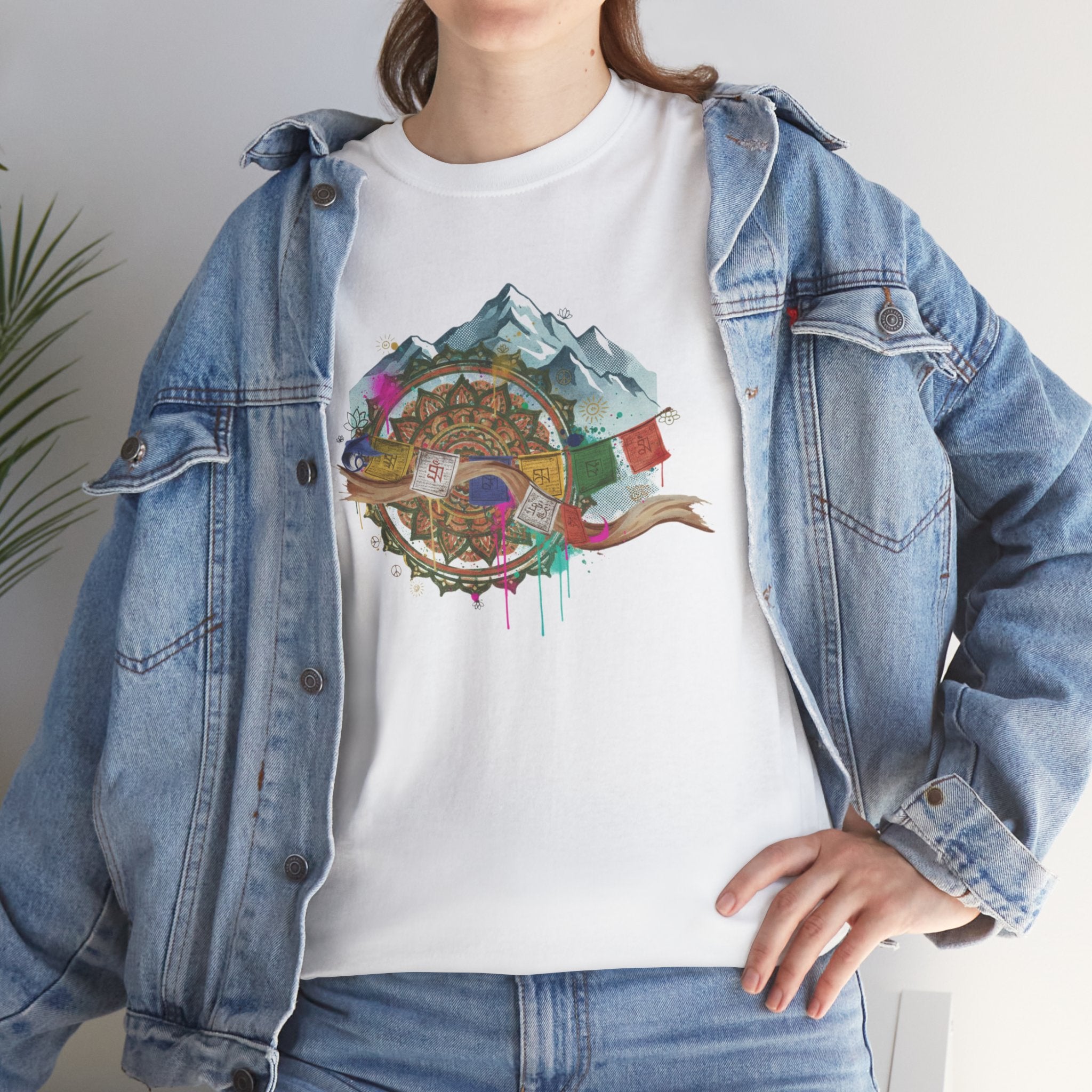 Adventure Compass Graphic Tee — Mountain, Globe & Flag Illustration