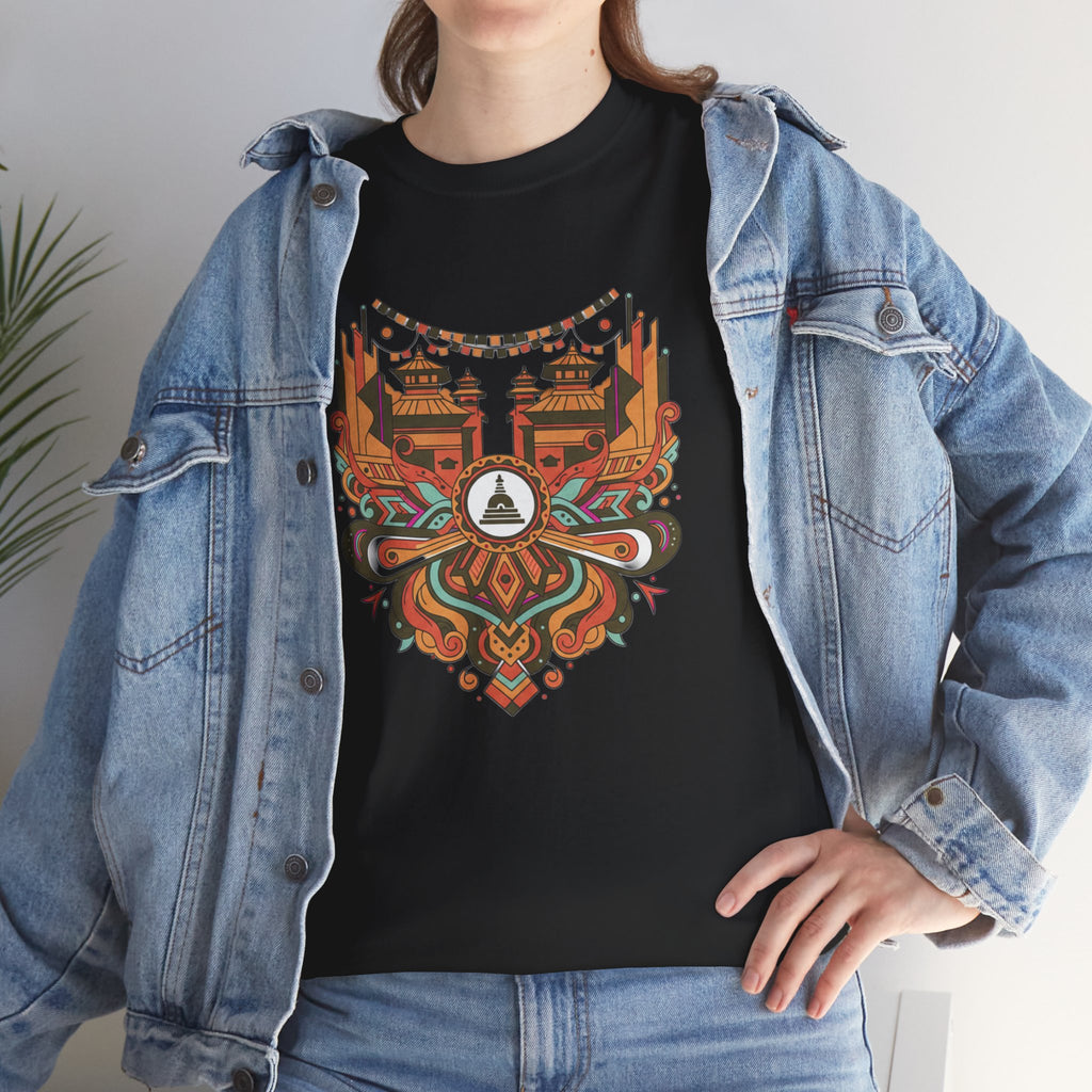 Mandala Cityscape Tee — Boho Urban Art Graphic T-Shirt