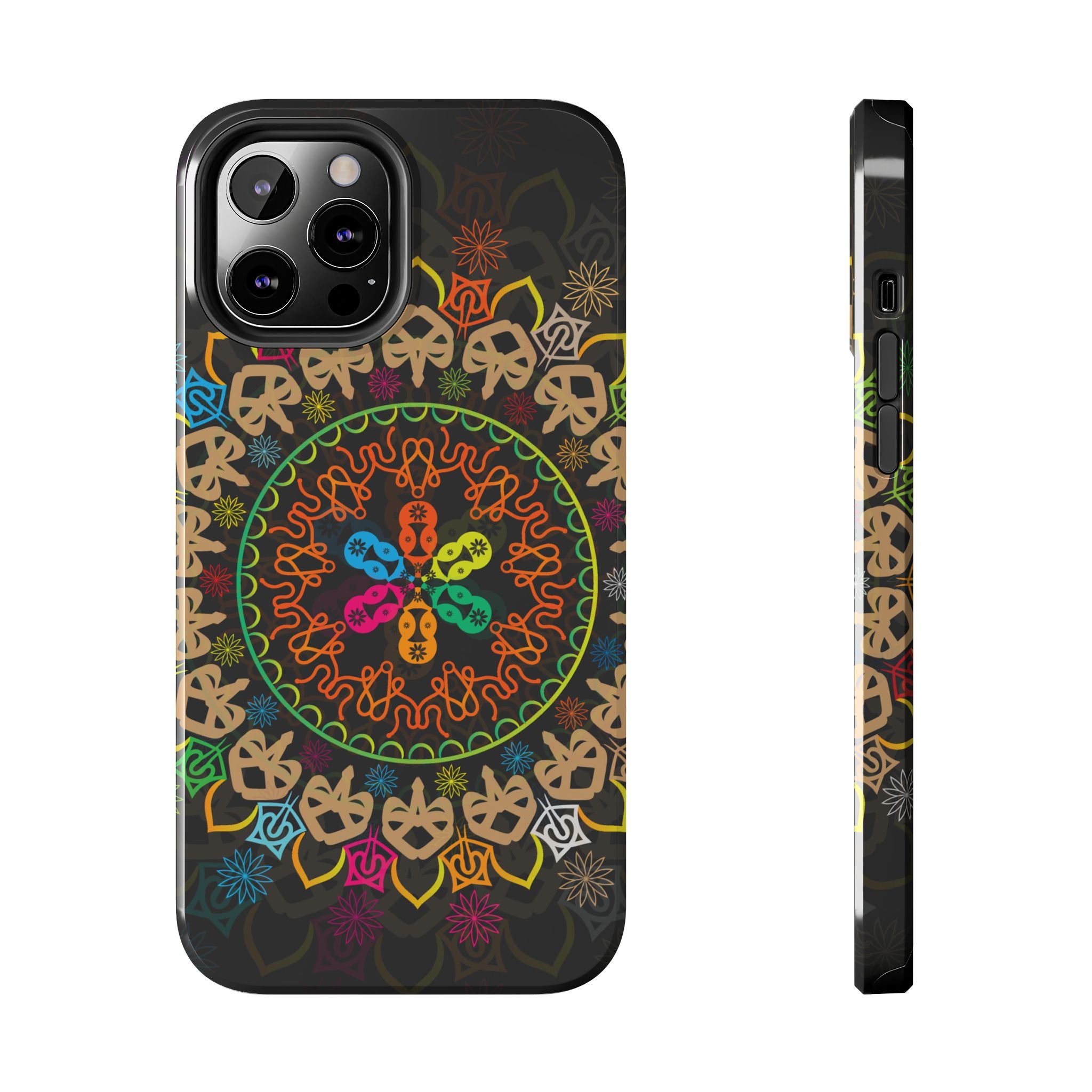 Colorful Mandala Tough Phone Cases - Vibrant Protection for Your Device, Gift for Art Lovers, Boho Style, Unique Phone Accessories