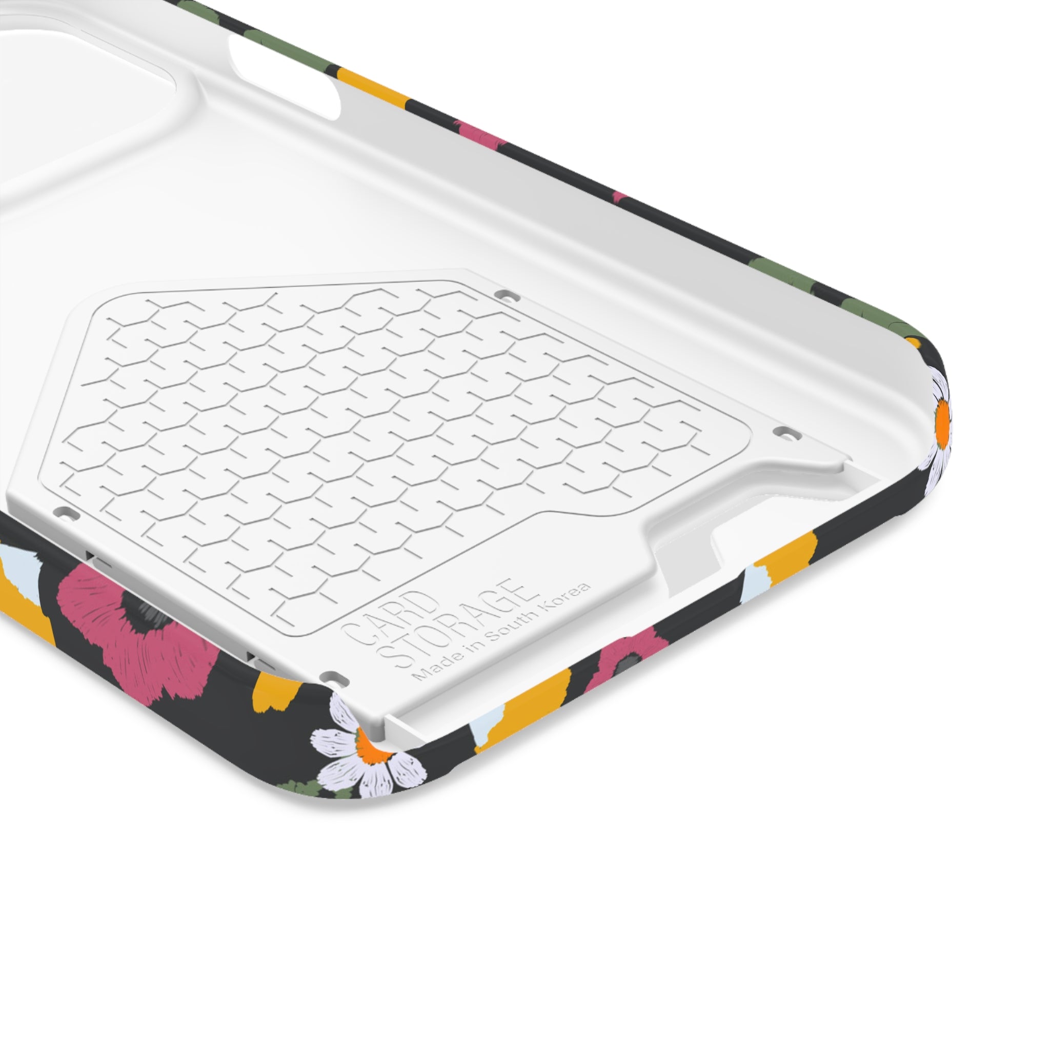 Floral Phone Case with Card Holder, Stylish Smartphone Accessory, Gifts for Her, Trendy Floral Design, Perfect for Spring & Summer