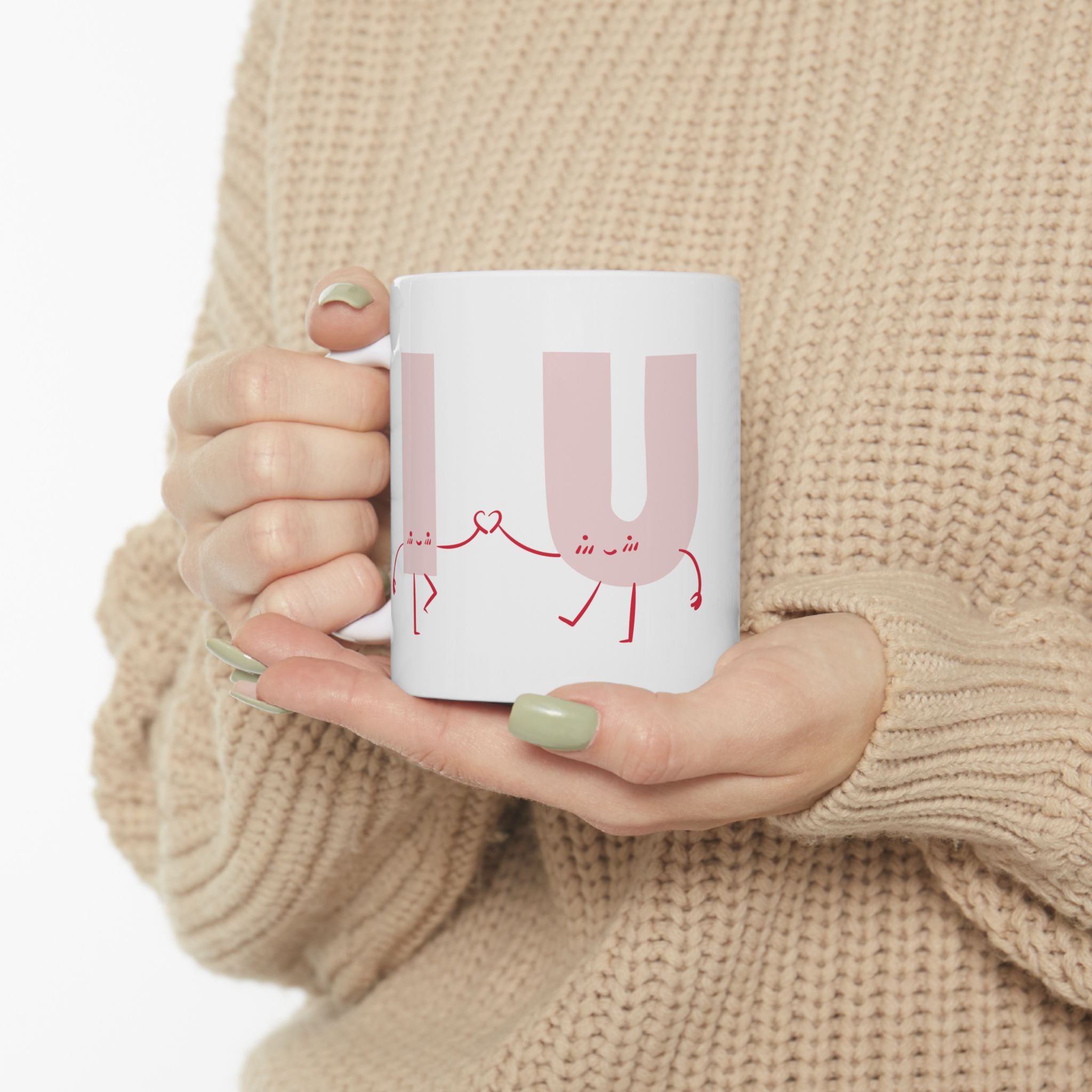 Cute Letter U Ceramic Mug - Fun Gift for Kids, Personalized Coffee Cup, Playful Drinkware, Birthday Present, Home Decor