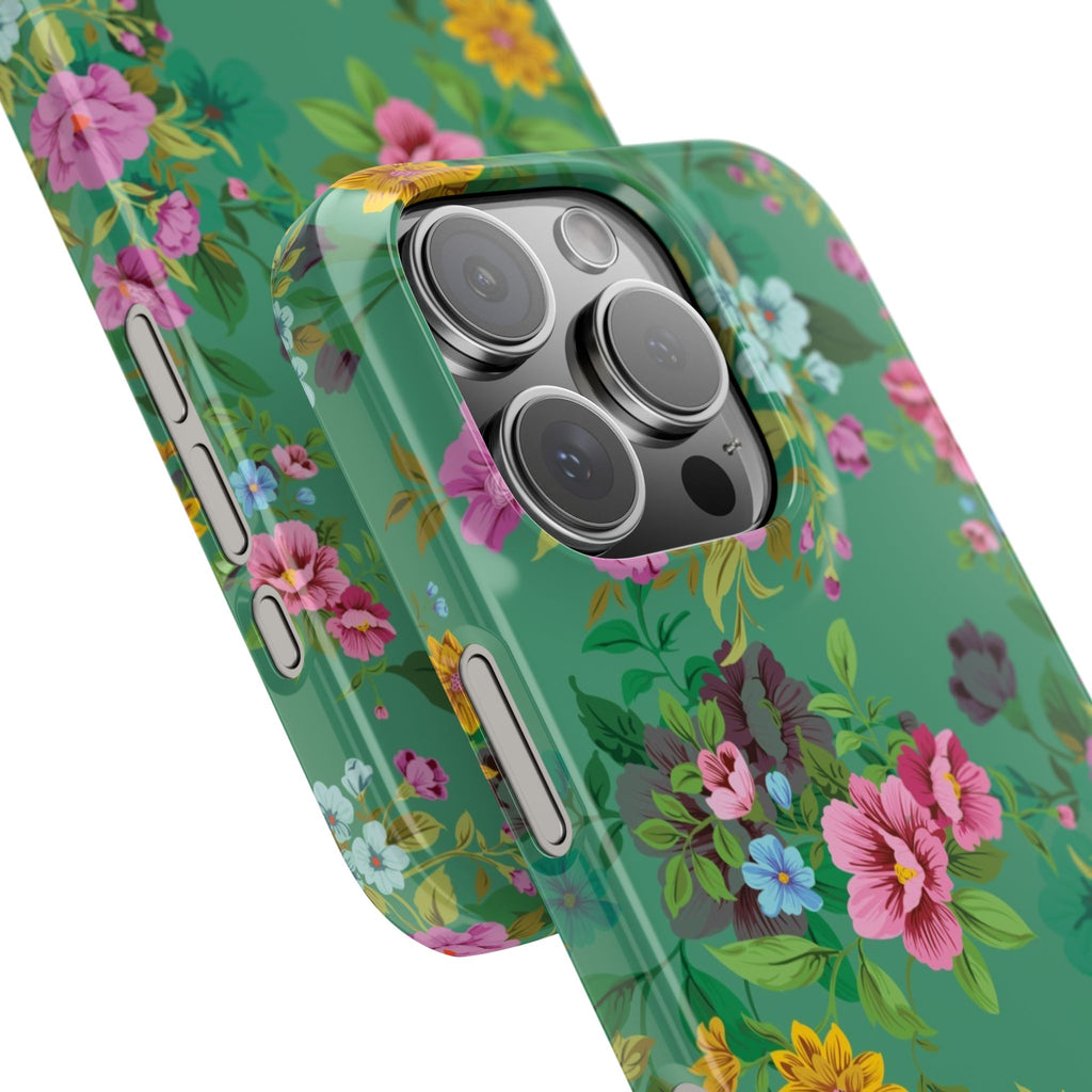 Floral Slim Phone Case - Cute Botanical Design, Gift for Spring, Nature Lovers, Customizable Phone Cover, Trendy Accessories, Flower Power