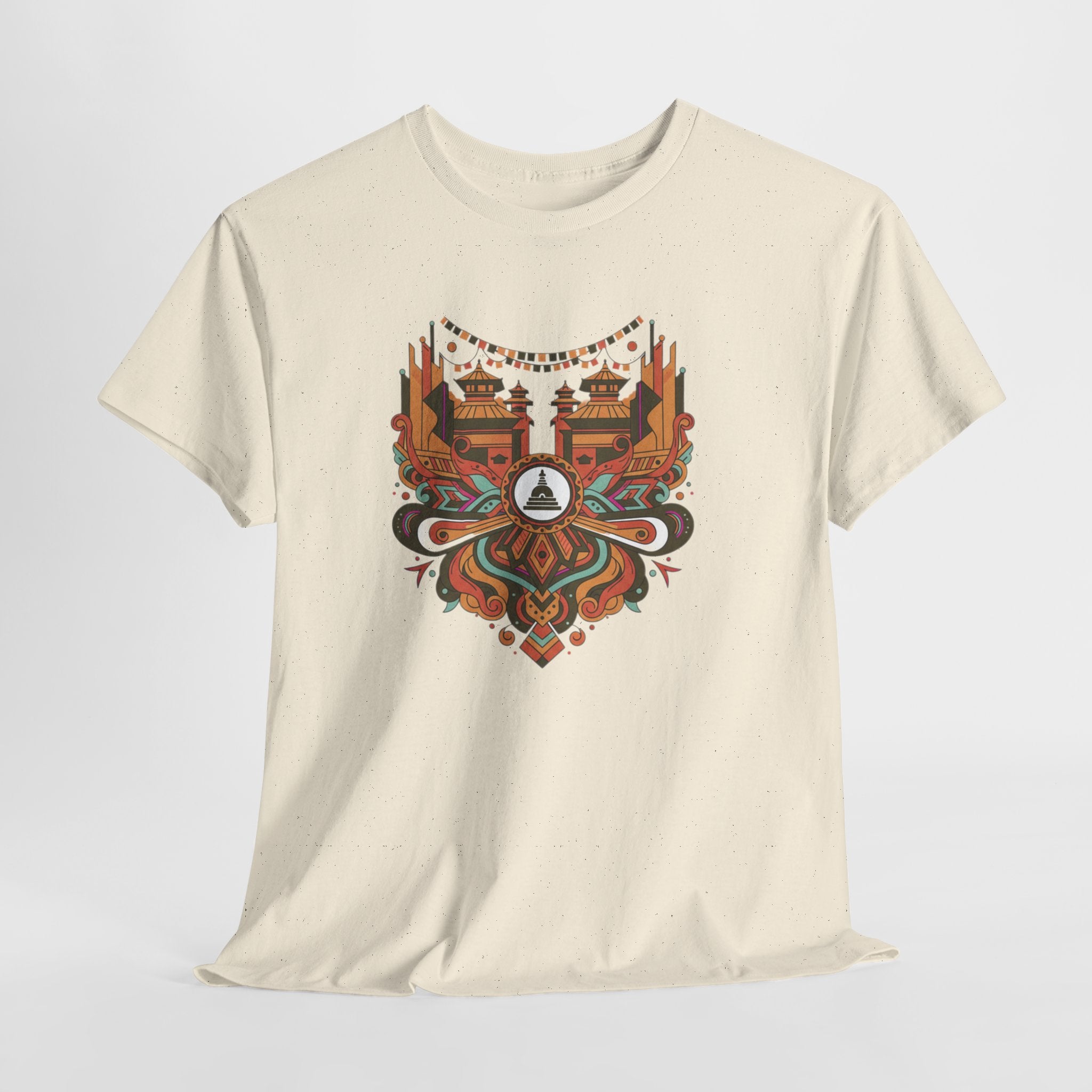 Mandala Cityscape Tee — Boho Urban Art Graphic T-Shirt