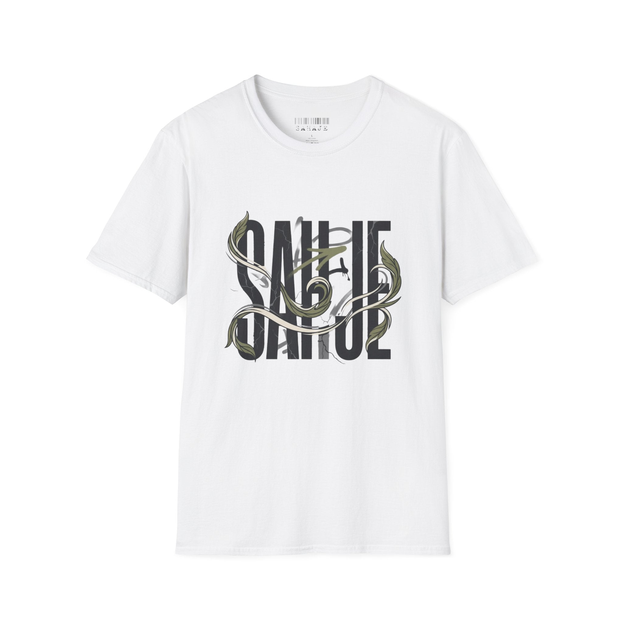 Saurus Graphic T-Shirt — Retro Block Lettering with Snake Illustration