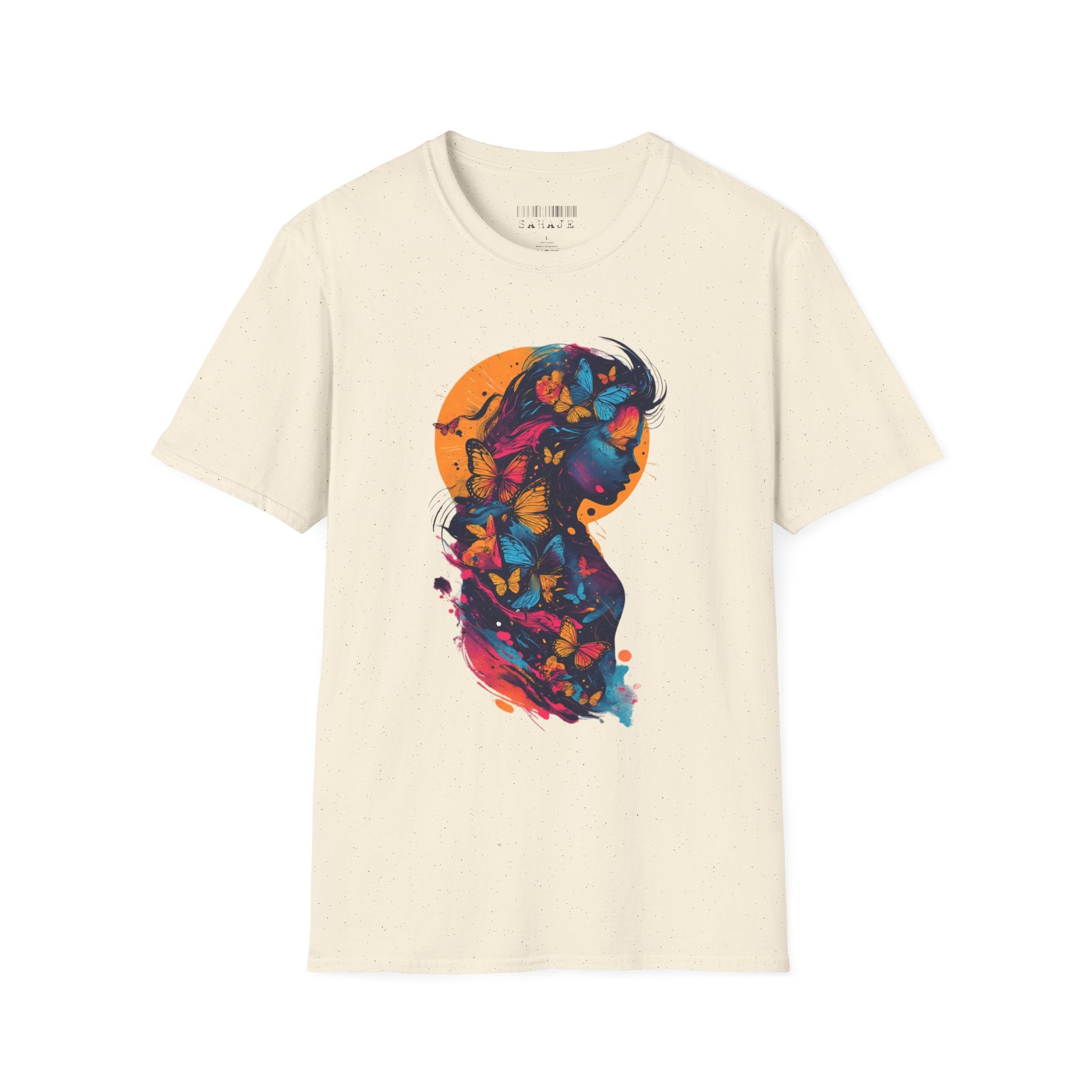 Butterfly Silhouette T-Shirt — Colorful Psychedelic Profile Tee