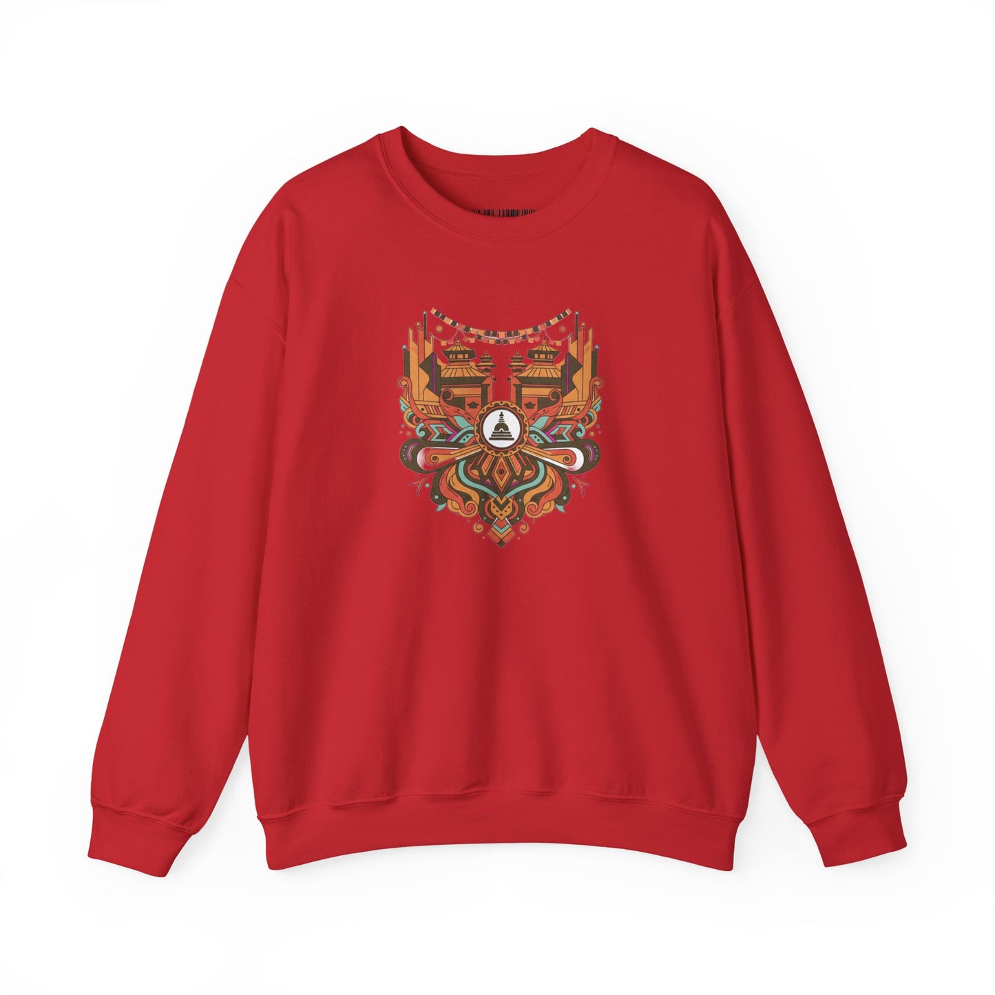 Vintage Tribal Fox Sweatshirt — Geometric Forest Animal Crewneck