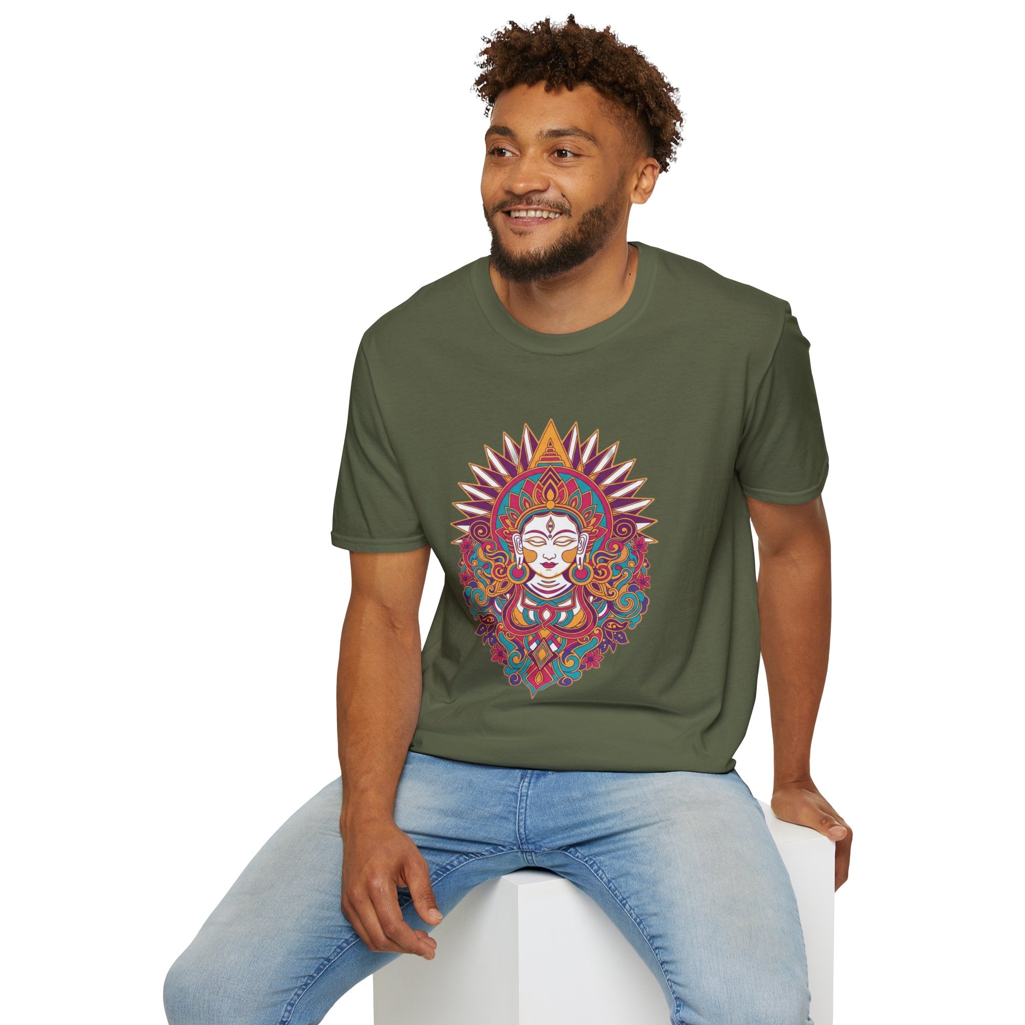 Mandala Goddess T-Shirt — Colorful Floral Spiritual Tee
