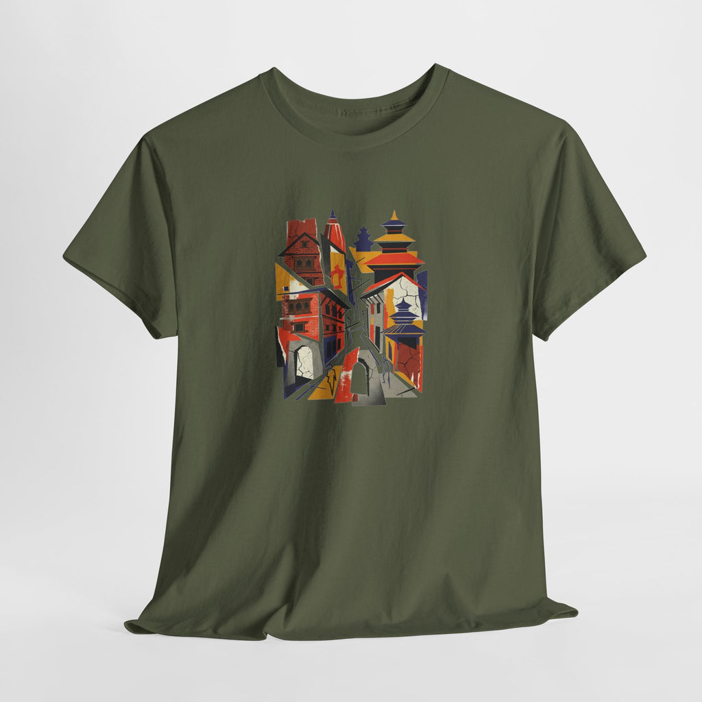 Cityscape Abstract Tee — Colorful Urban Architecture Graphic T‑Shirt
