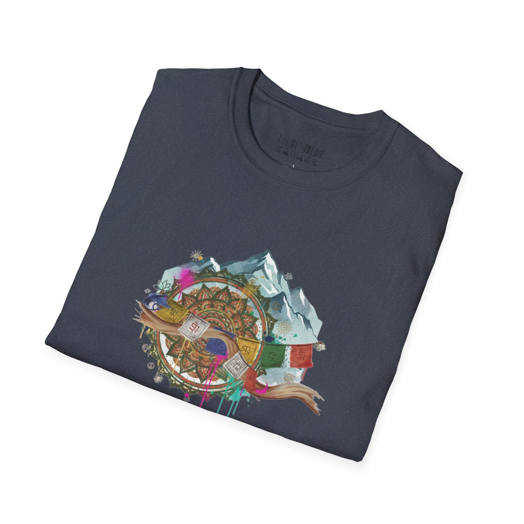 Adventure Turtle Graphic T-Shirt — Mountain Shell Nature Art Tee
