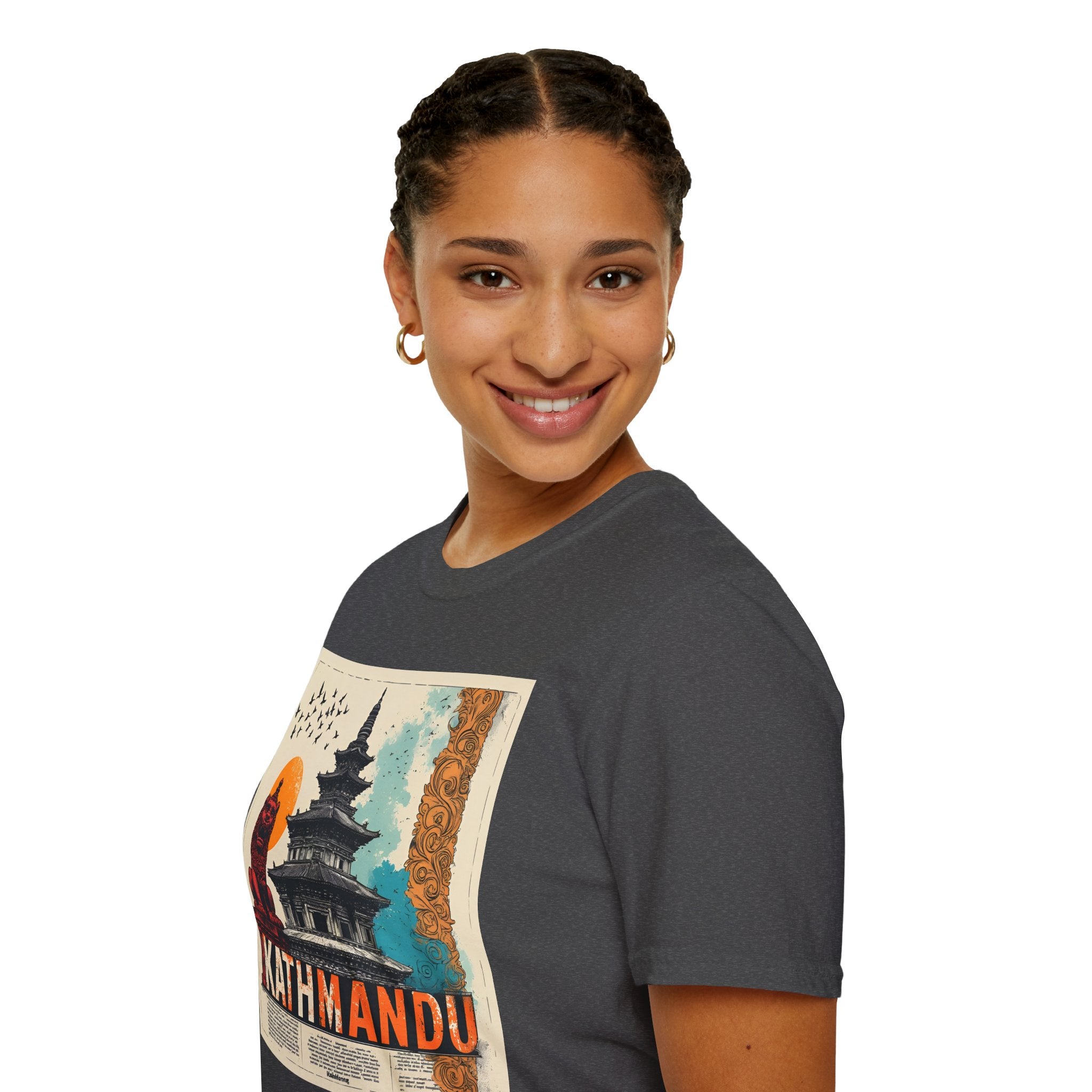 Kathmandu Vintage Travel T-Shirt – Retro Nepal Skyline Graphic Tee, Cultural Tourism Design