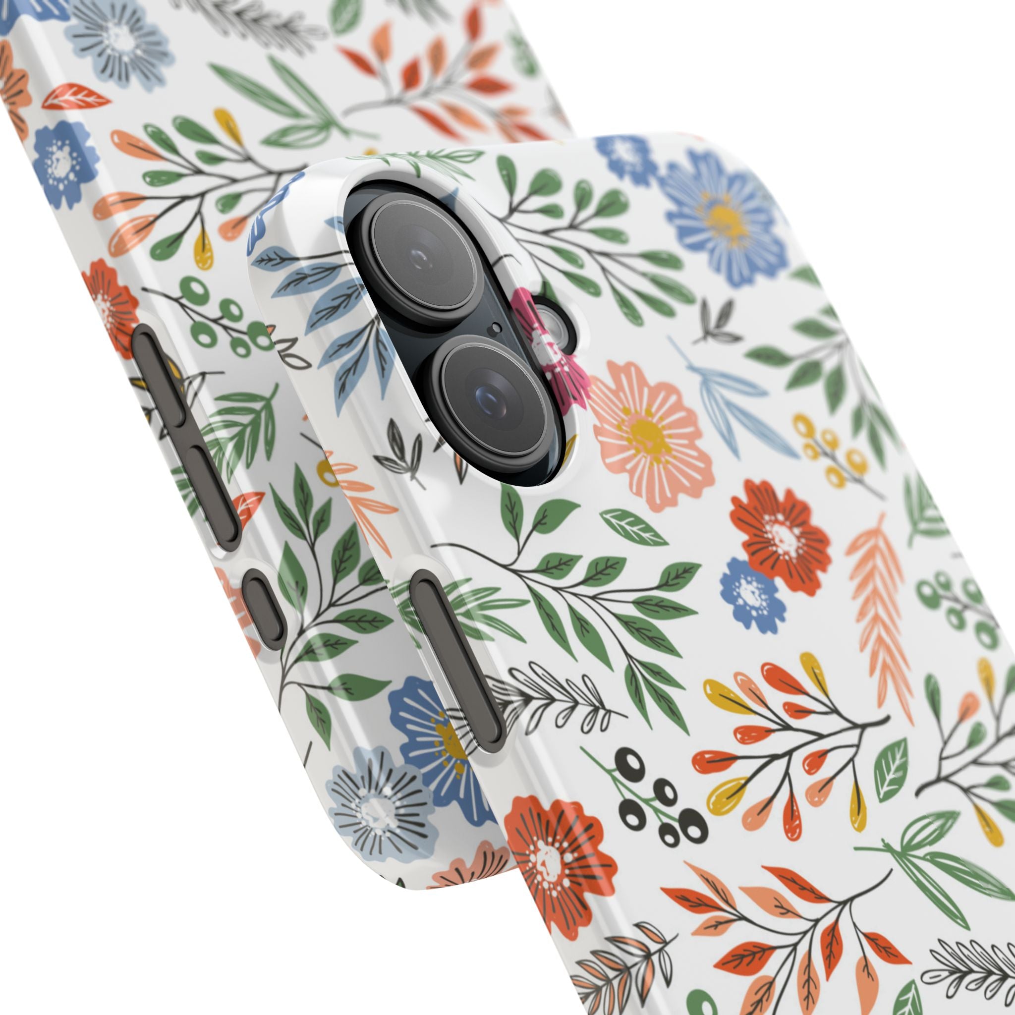 Slim Floral Phone Case — Colorful Hand-Drawn Wildflower Design