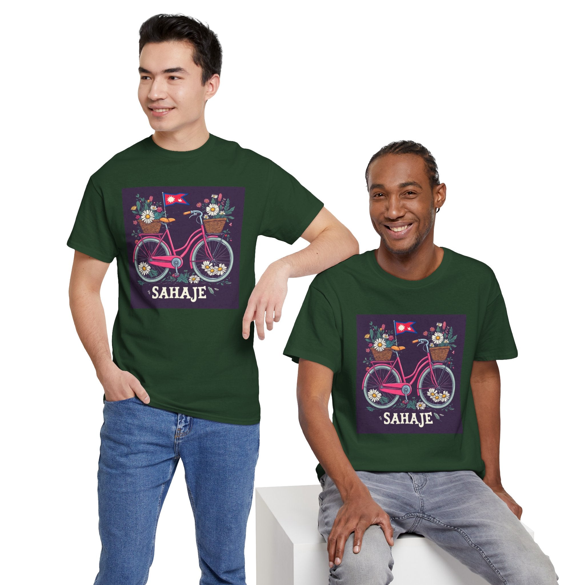Sahaje Floral Bicycle T‑Shirt