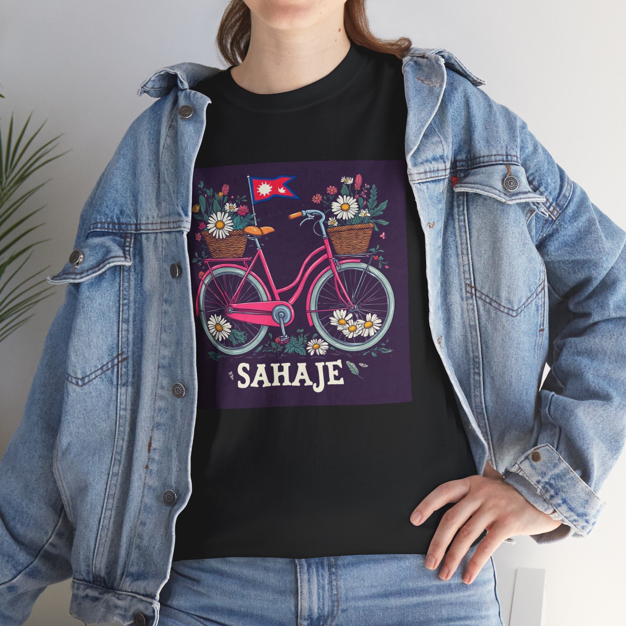 Sahaje Floral Bicycle T‑Shirt