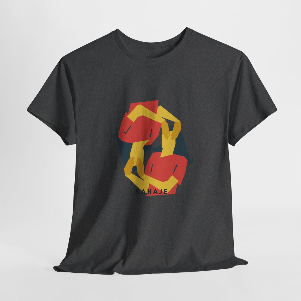 Geometric Fox Tee — Stylized Red & Yellow Fox Illustration T-Shirt