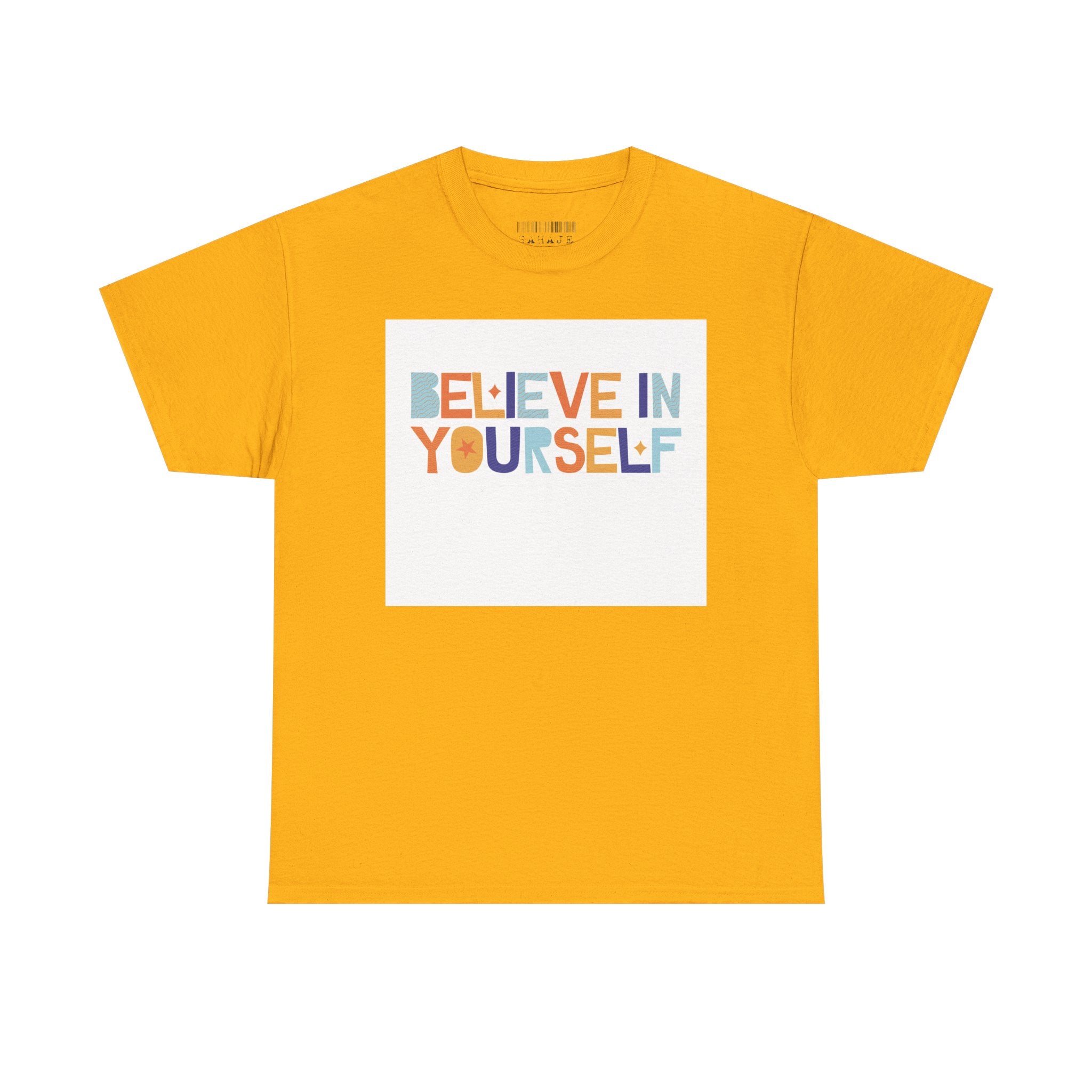 T-Shirt — "Believe in Yourself" Colorful Retro Motivational Tee