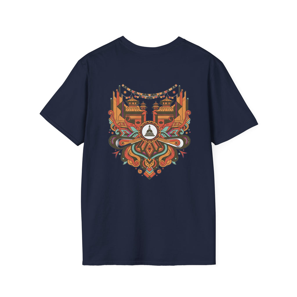 Festival Temple Graphic T-Shirt — Autumn Tribal Shrine Design