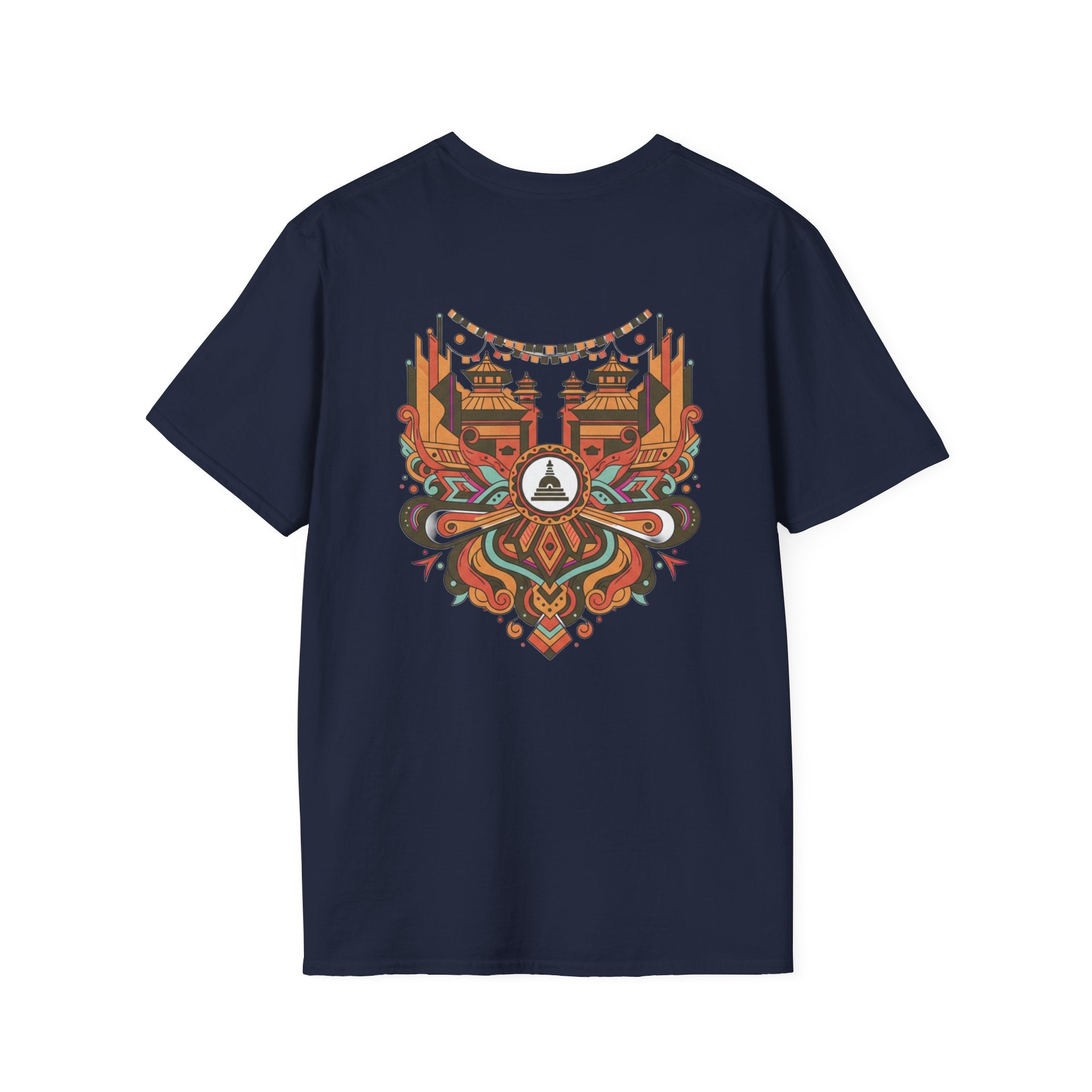 Festival Temple Graphic T-Shirt — Autumn Tribal Shrine Design