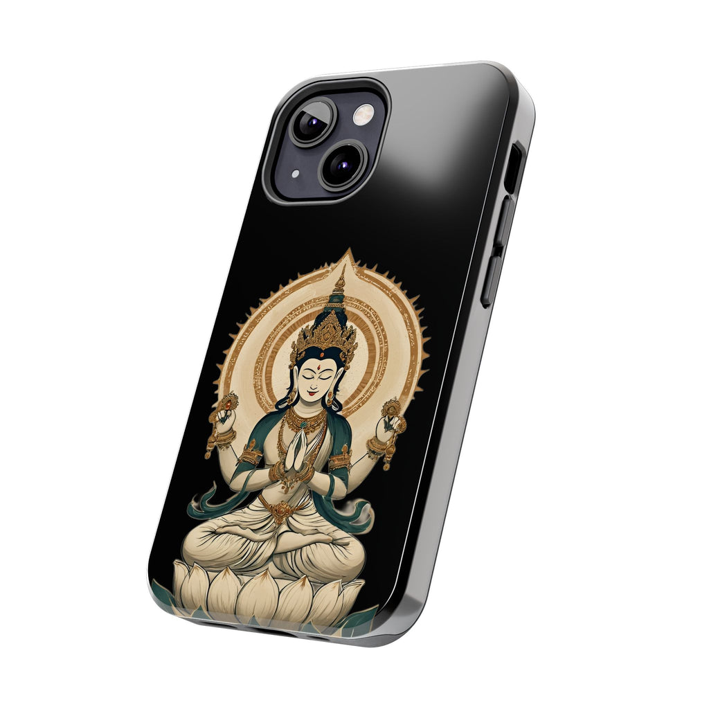 Bodhisattva Lotus Tough Phone Case — Protective Buddhist Meditation Phone Cover