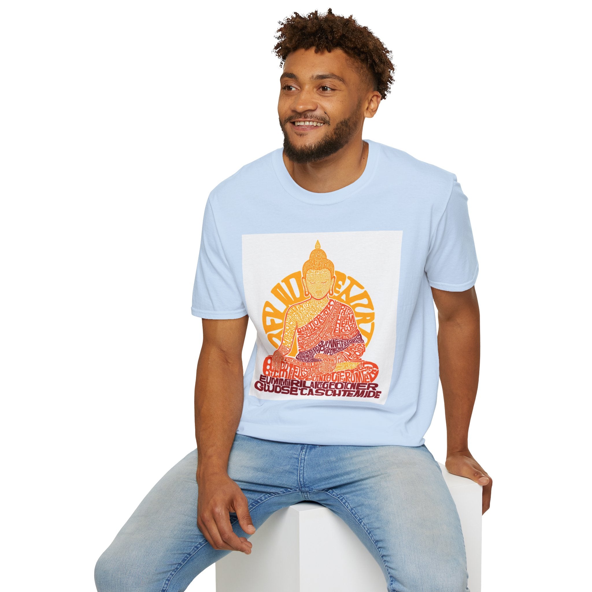 Buddha Graphic Tee — Retro Sun Meditation Shirt