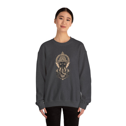 Elephant Mandala Crewneck Sweatshirt — Spiritual Indian-Inspired Graphic