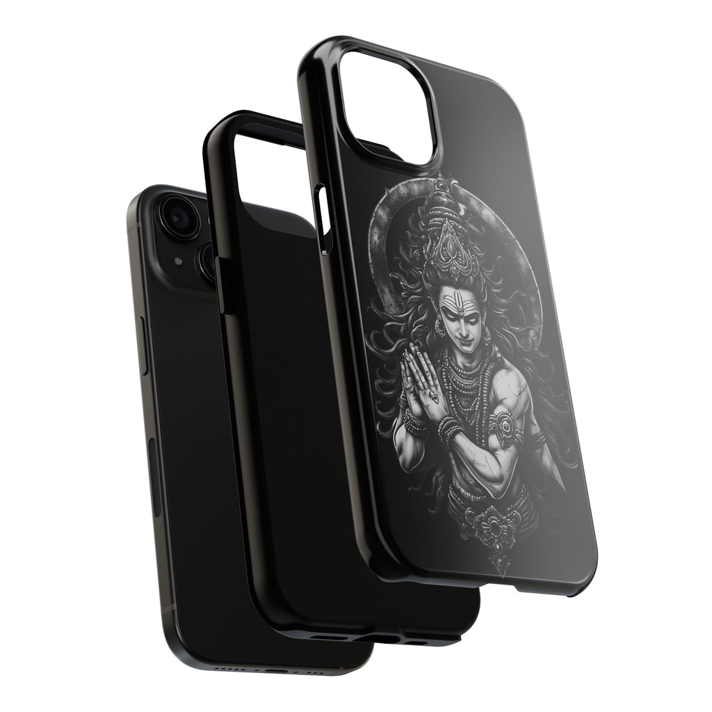 Shiva Tough Phone Case — Black Protective Hindu Deity Design